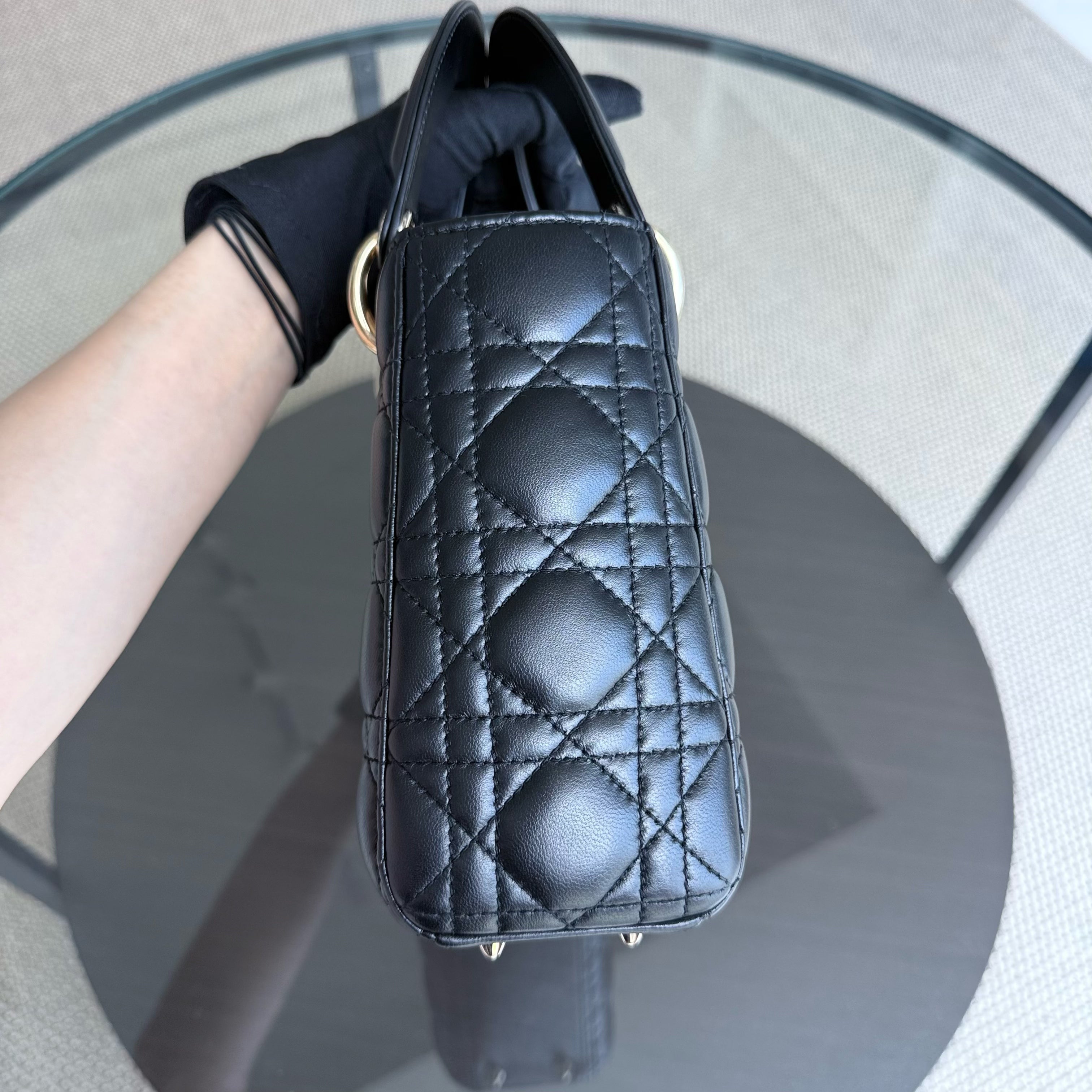 Dior Lady Small ABC - Cannage Lambskin MyABC Black Gold Hardware