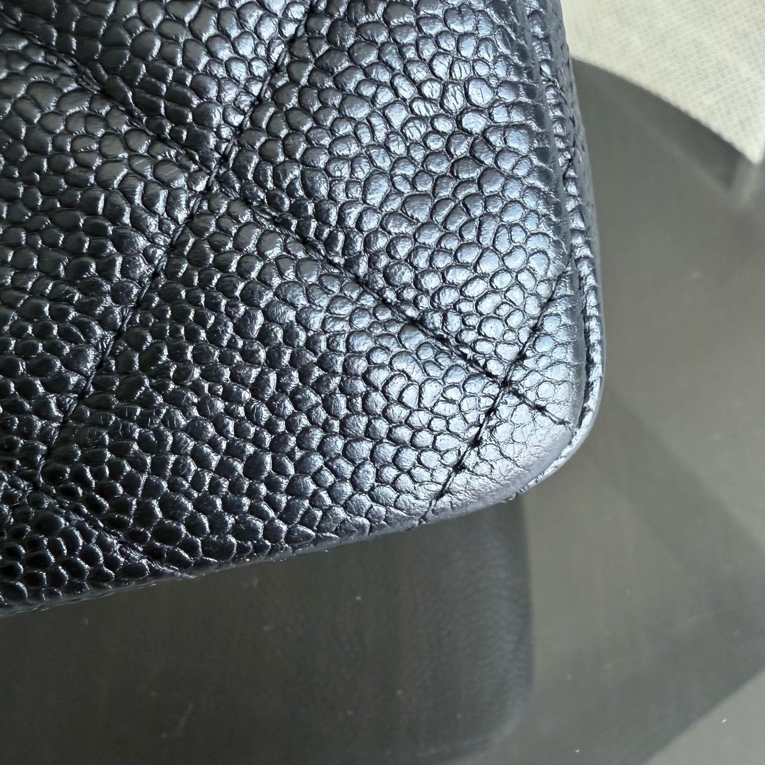 Chanel Classic Flap Jumbo - Caviar Double Flap 30CM Quilted Black Gold Hardware Series 15