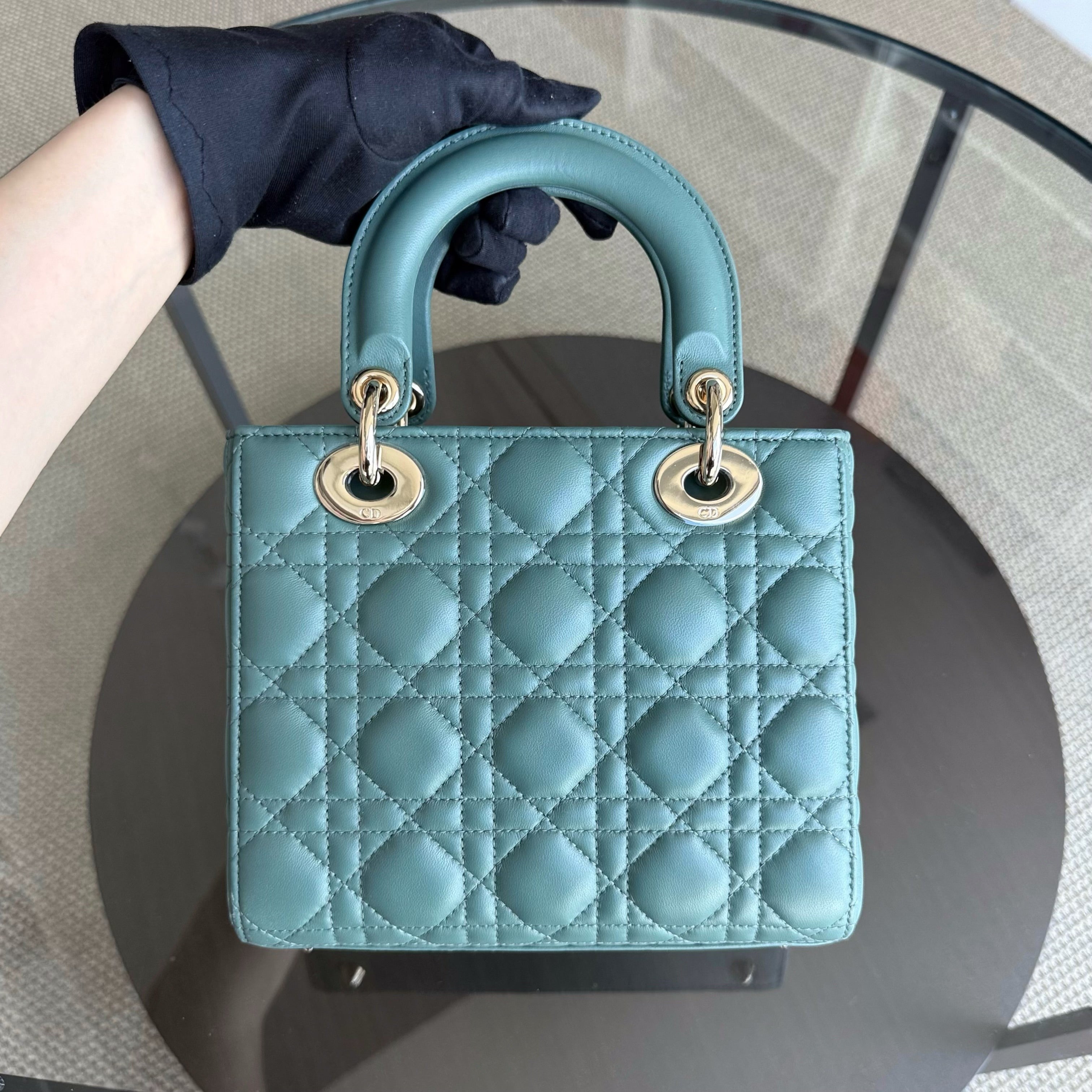 Dior Lady Small Flap - MyABC Cannage Lambskin Green Gold Hardware
