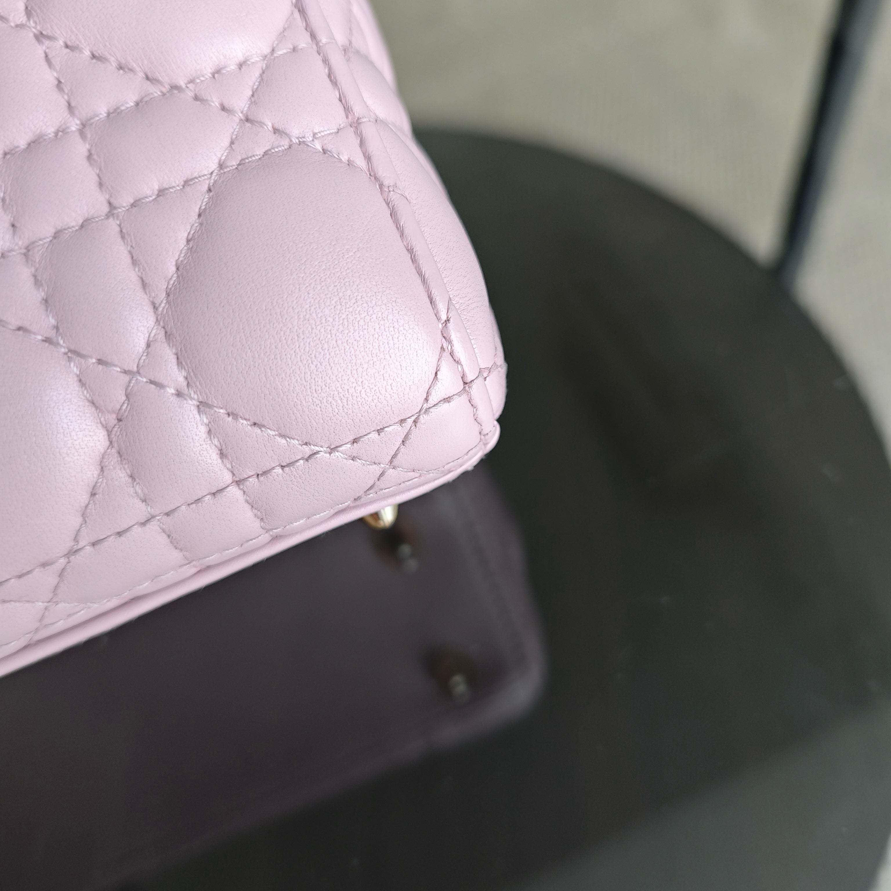 Dior Lady Small - Cannage Lambskin Pink Gold Hardware