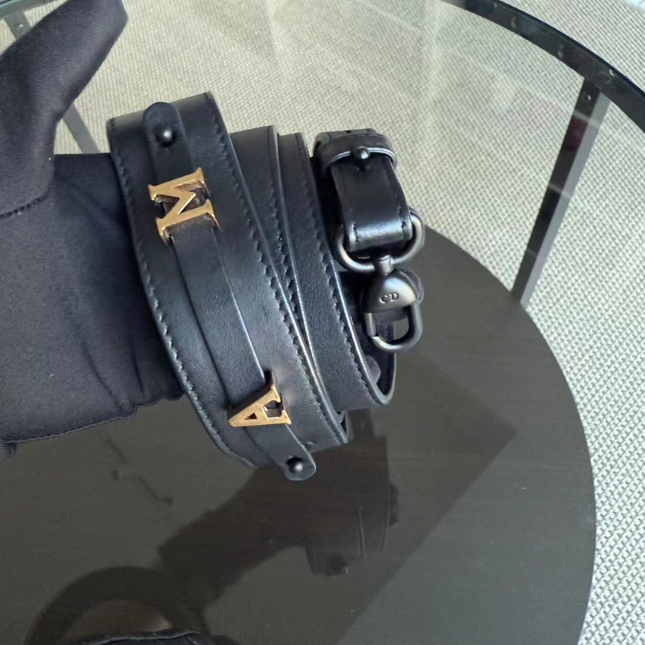 Dior Lady Small ABC - All Black Cannage Calfskin Black Hardware