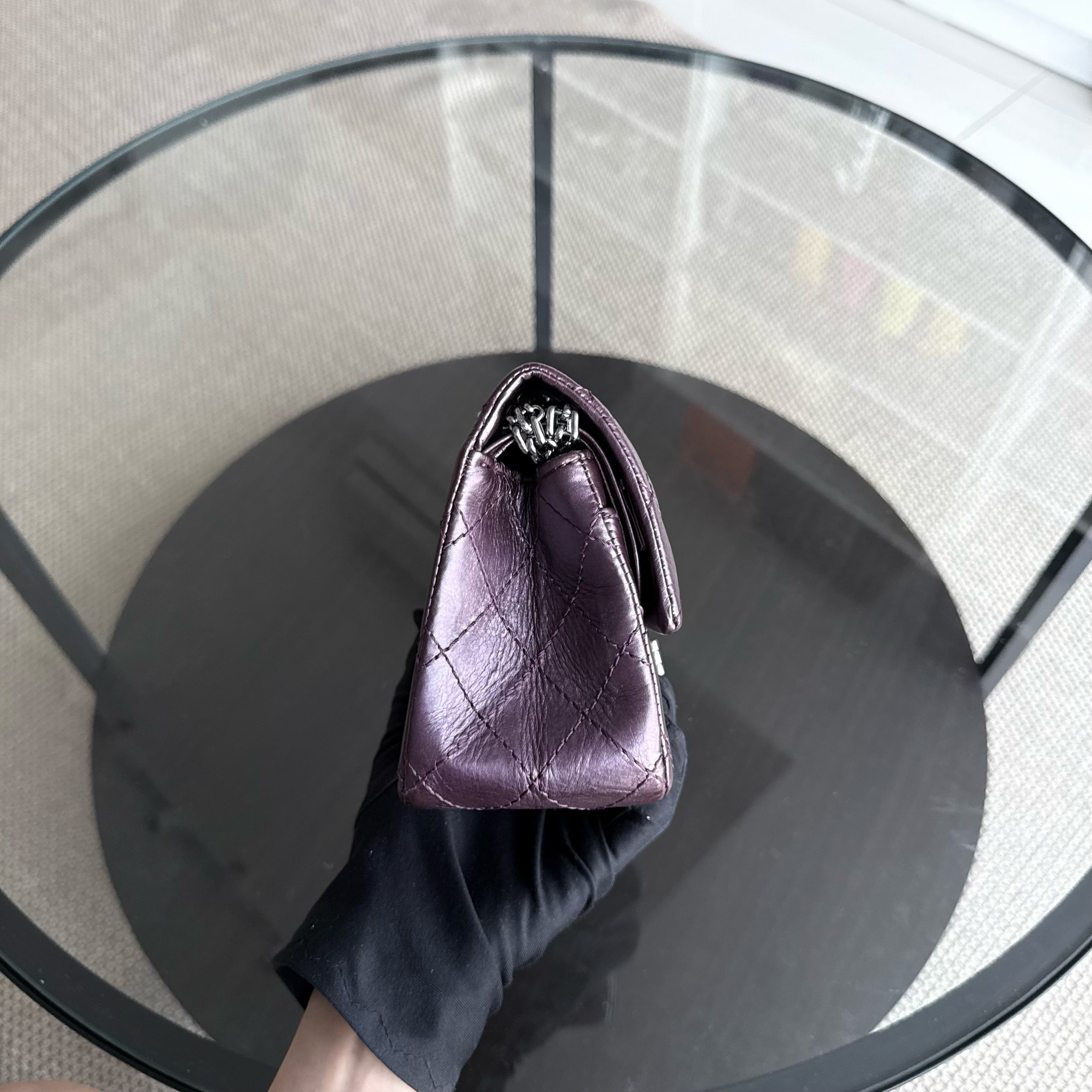 Chanel 2.55 Reissue Mini - 20CM Quilted Calfskin Purple Silver Hardware Series 16