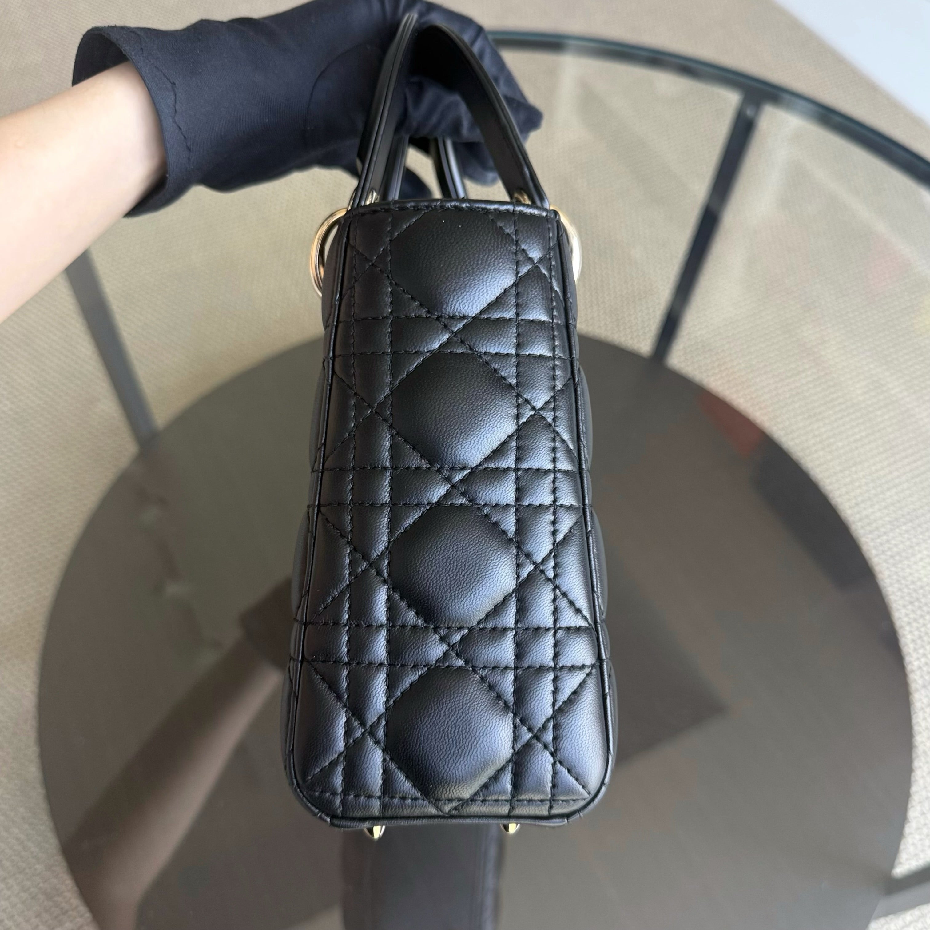 Dior Lady Small Flap MyABC - Cannage Lambskin Black Gold Hardware ABC Charm