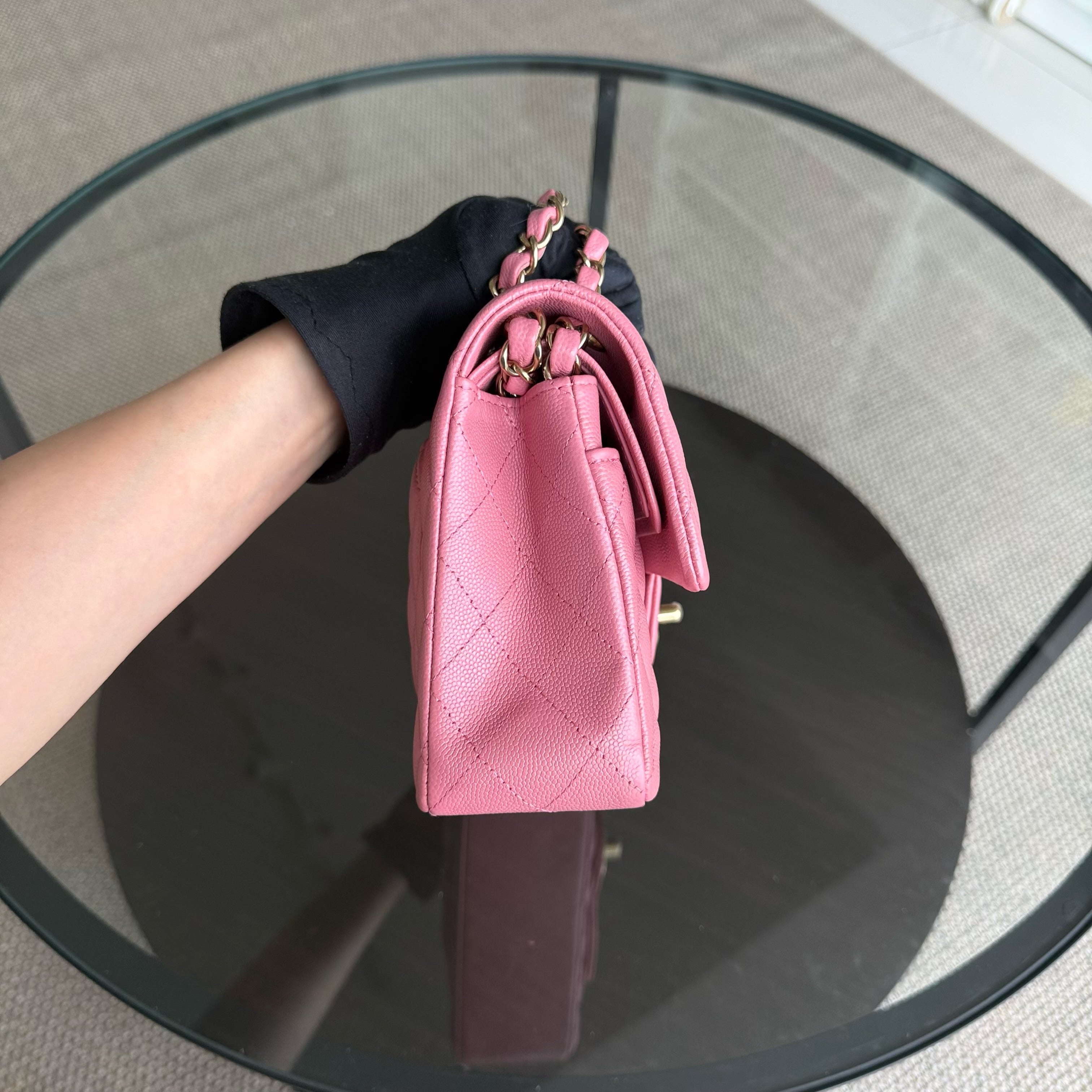 Chanel Classic Flap Small - Caviar 23CM Quilted Barbie Pink Gold Hardware Microchip