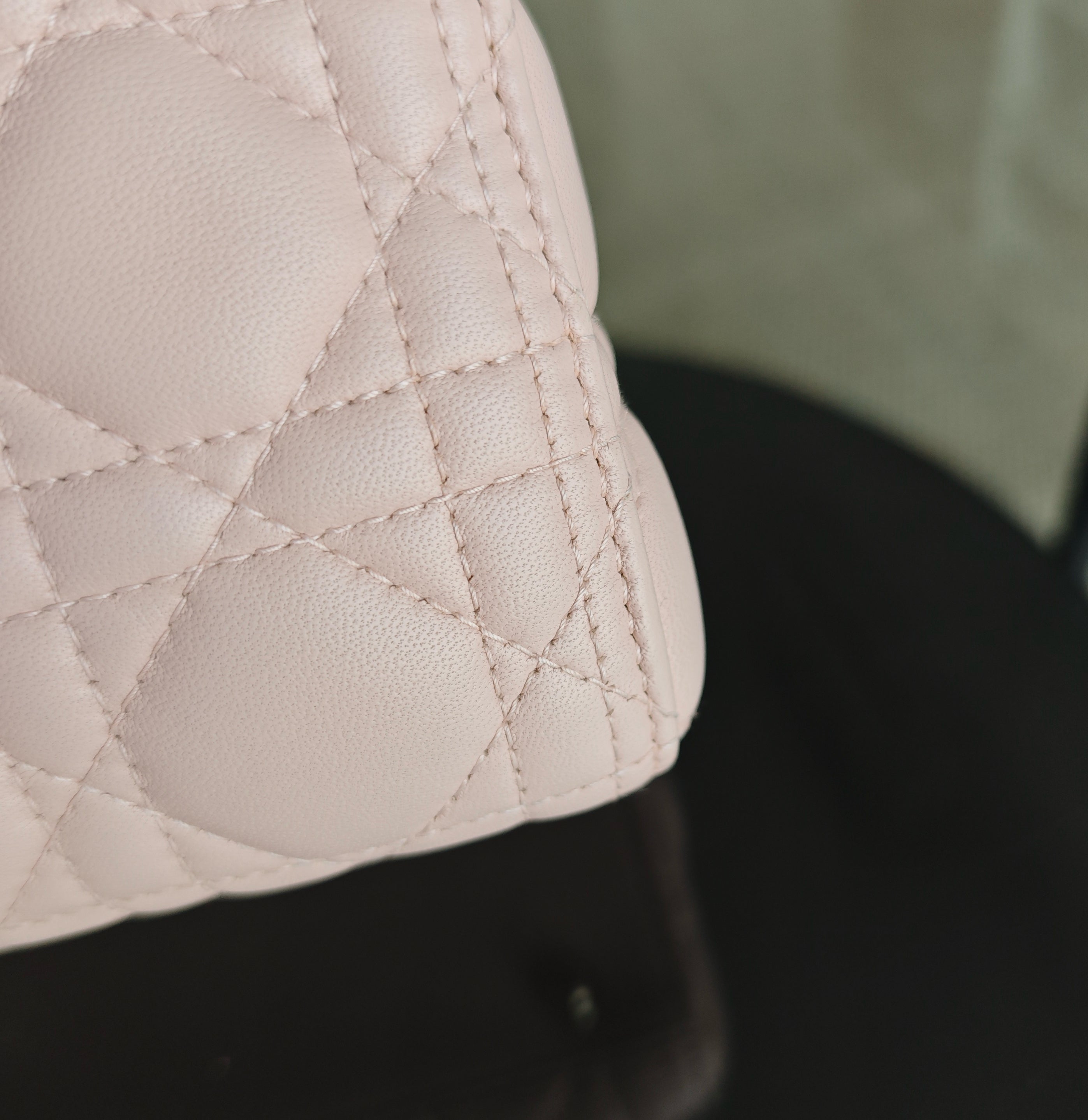 Dior Lady Large - Cannage Lambskin Light Pink Gold Hardware