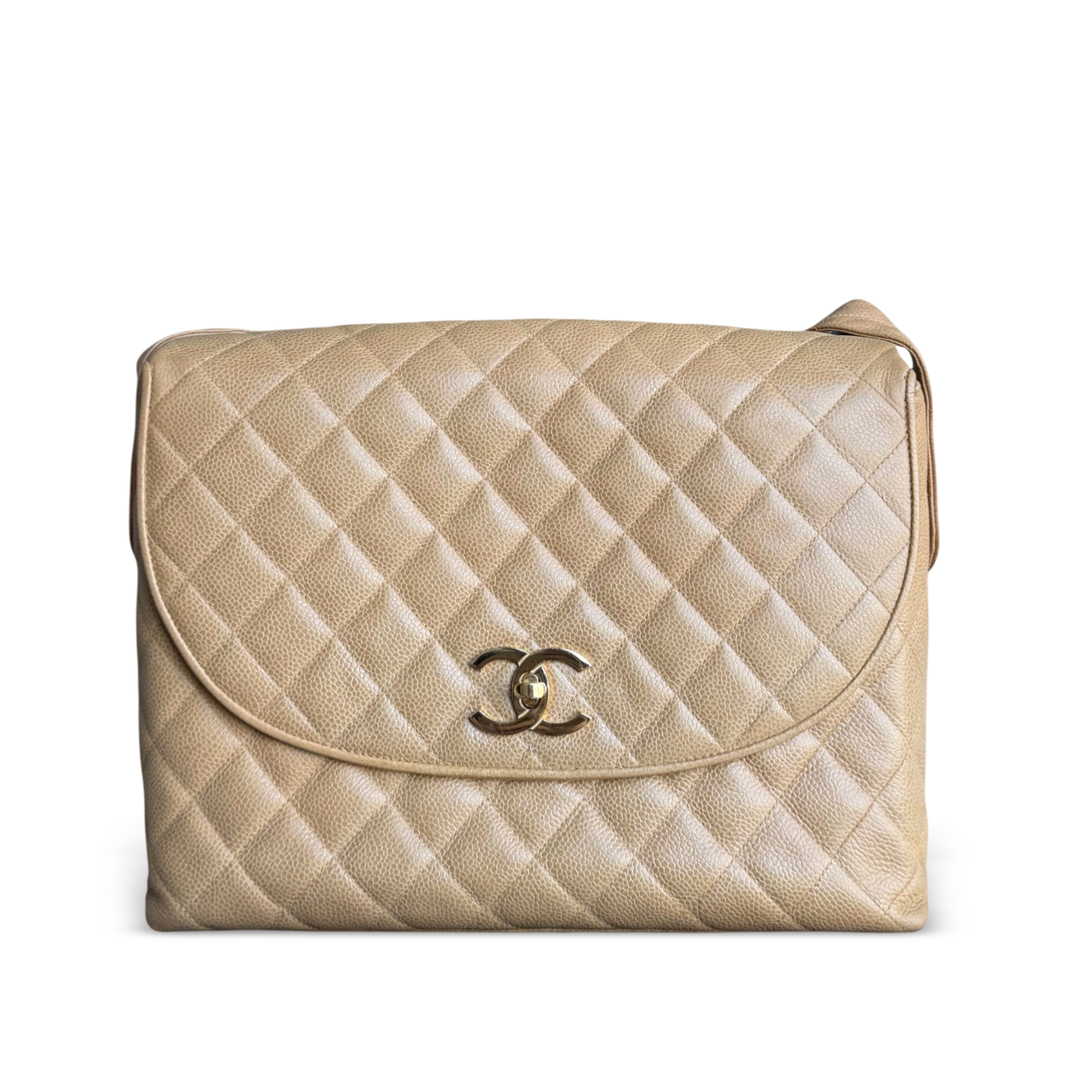 Chanel Tote - Caviar Quilted Beige Gold Hardware Series 2