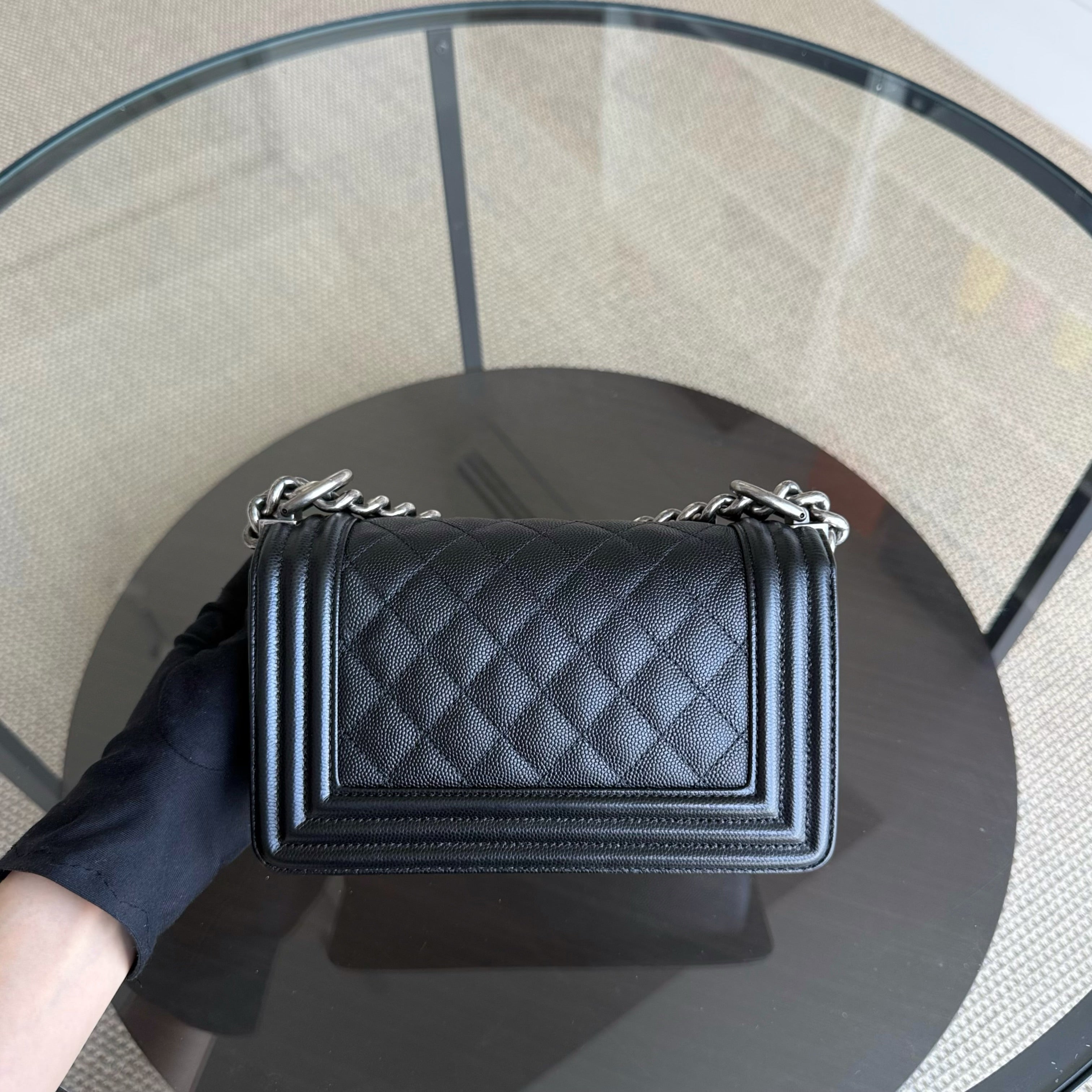Chanel Boy Small - Caviar Quilted Grained Calfskin Black Ruthenium Silver Hardware Series 30