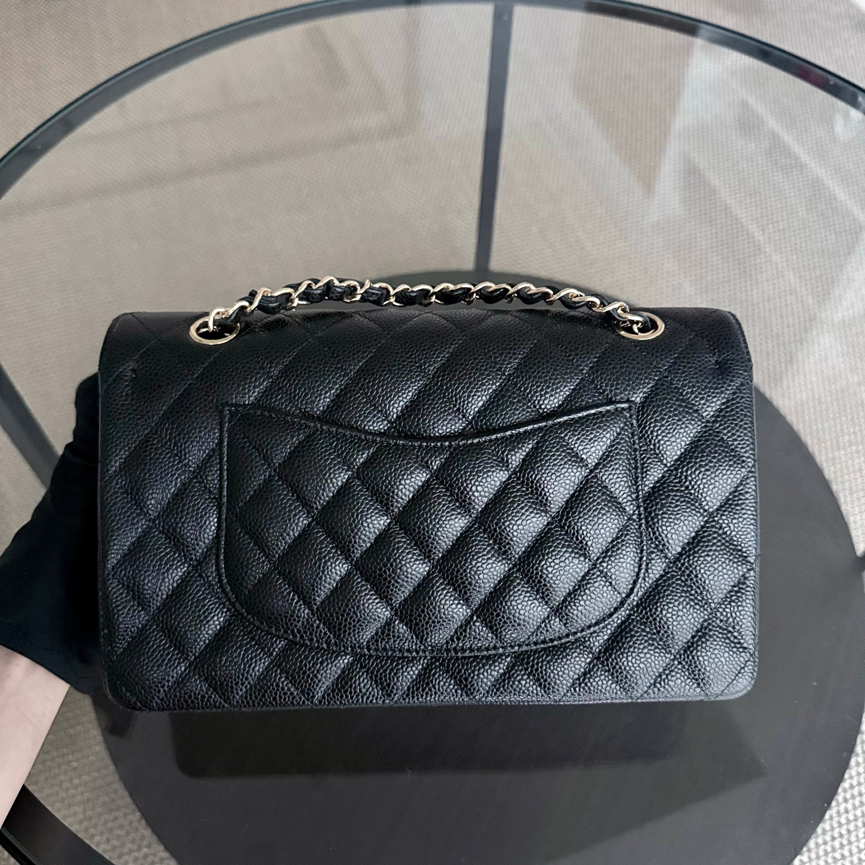 Chanel Classic Flap Medium - Caviar 25CM Quilted Black Gold Hardware Series 30