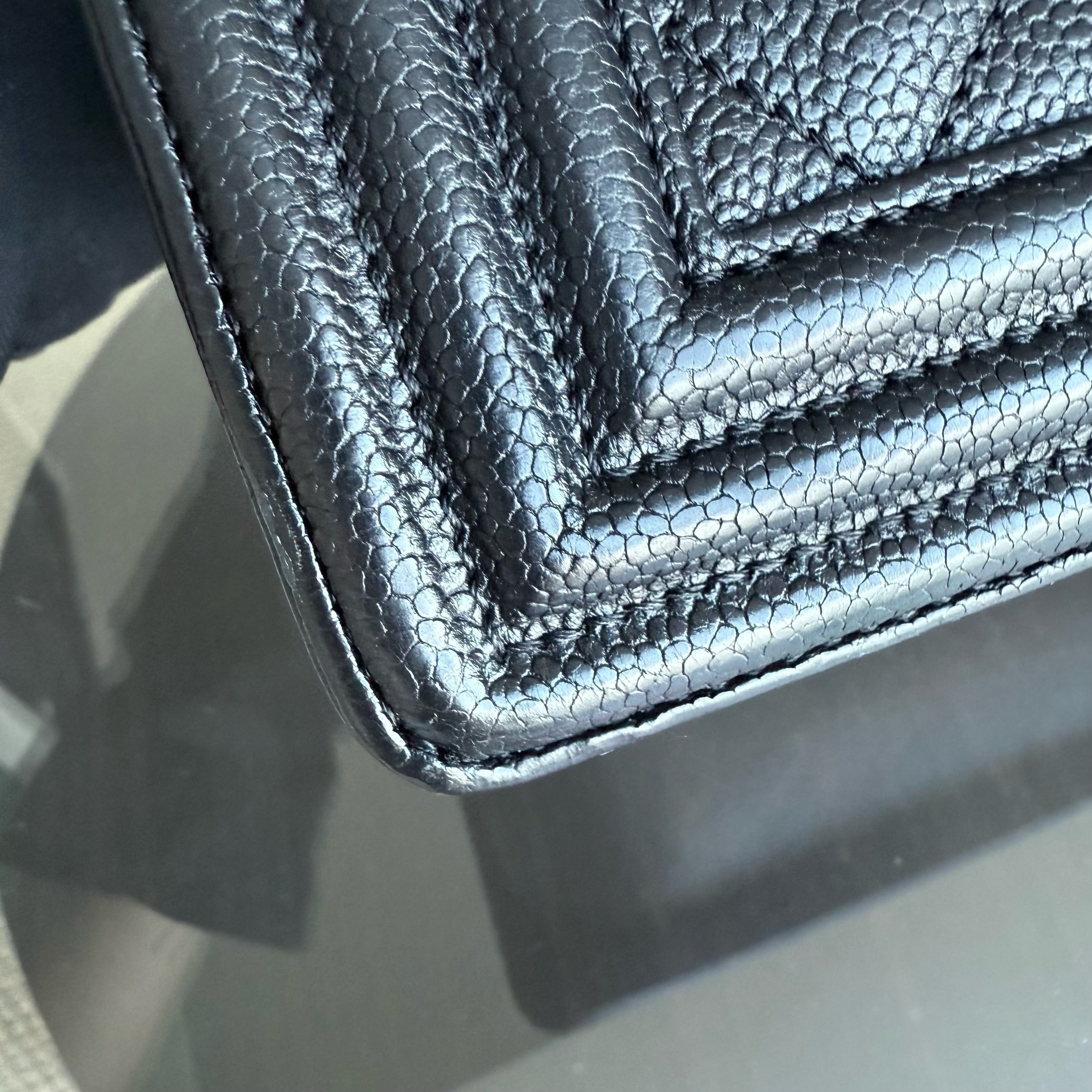Chanel Boy Medium - Caviar Quilted Grained Calfskin Black Ruthenium Silver Hardware Series 23