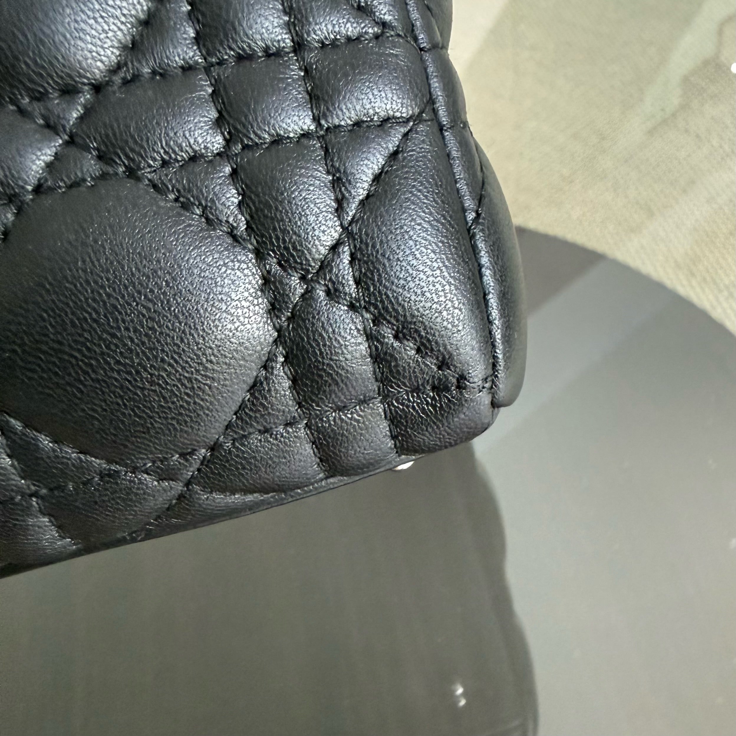 Dior Lady Medium - Cannage Lambskin Black Silver Hardware