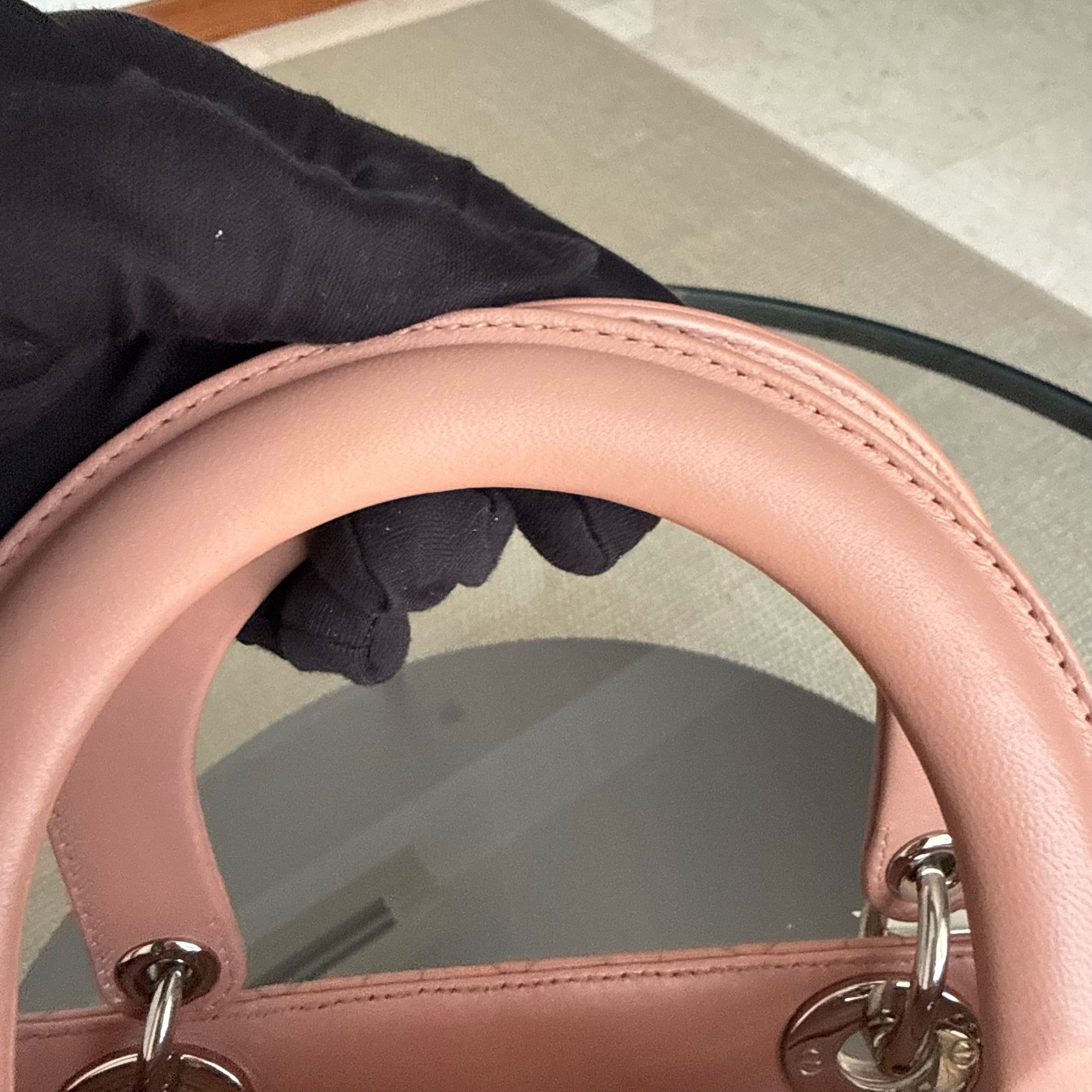 Dior Lady Medium - Cannage Lambskin Blush Gold Hardware Strap
