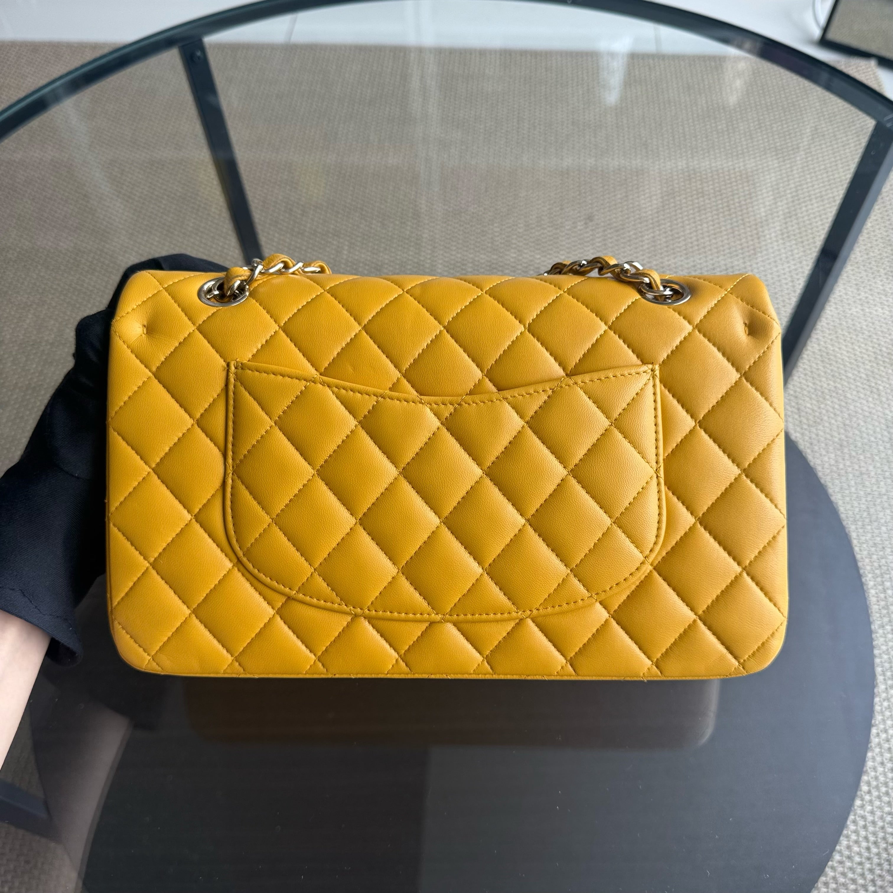 Chanel Classic Flap Medium - 25CM Quilted Lambskin Yellow Gold Hardware Series 22