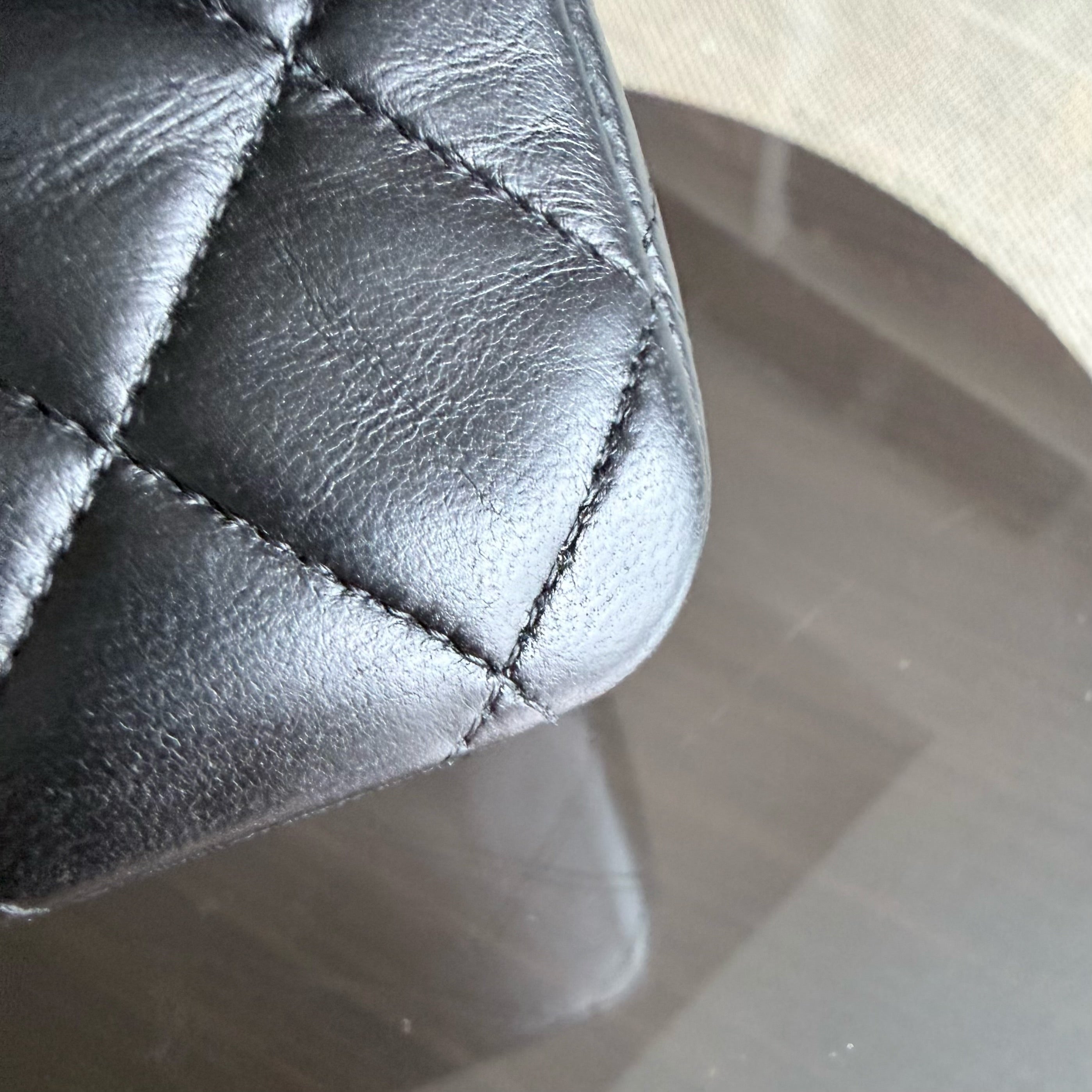 Chanel Classic Flap Medium - 25CM Quilted Lambskin Black Silver Hardware Series 12