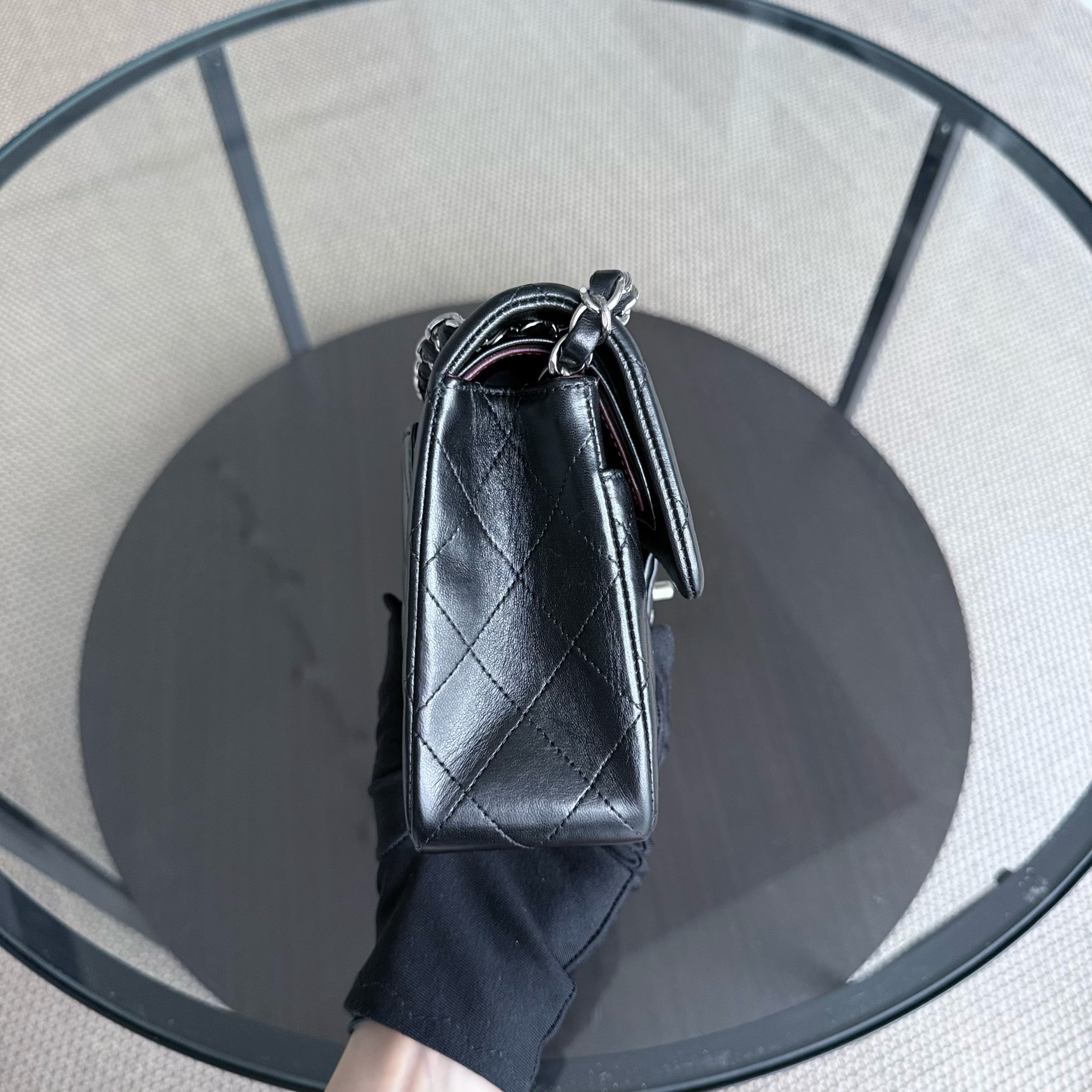 Chanel Classic Flap Small - 23CM Quilted Lambskin Black Silver Hardware Series 14