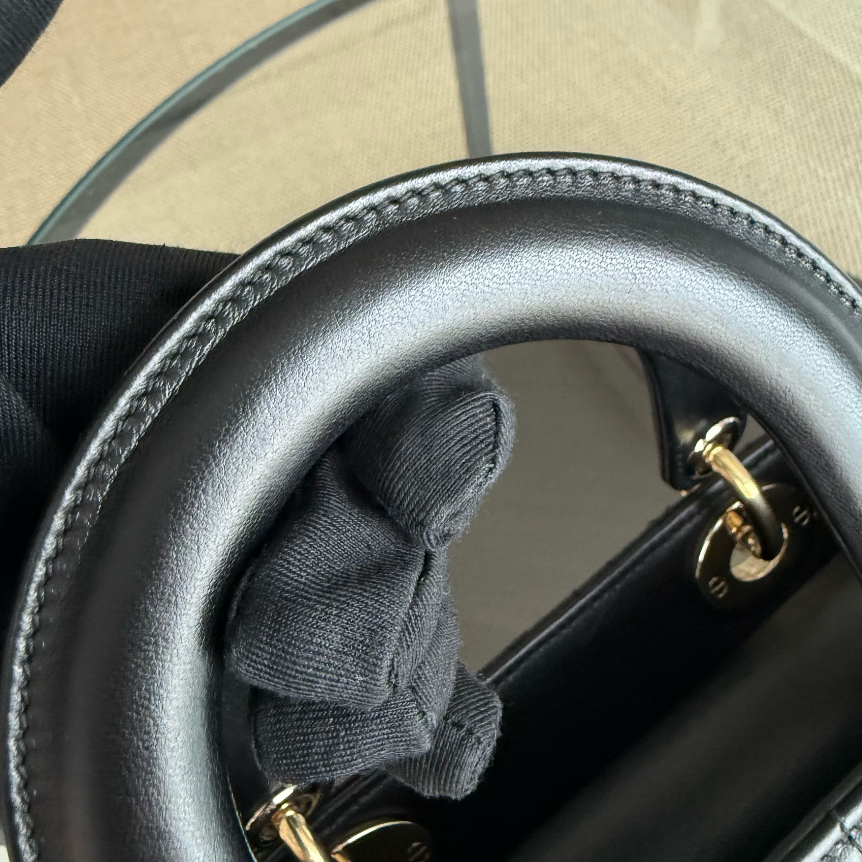 Dior Lady Small - Cannage Lambskin Black Gold Hardware