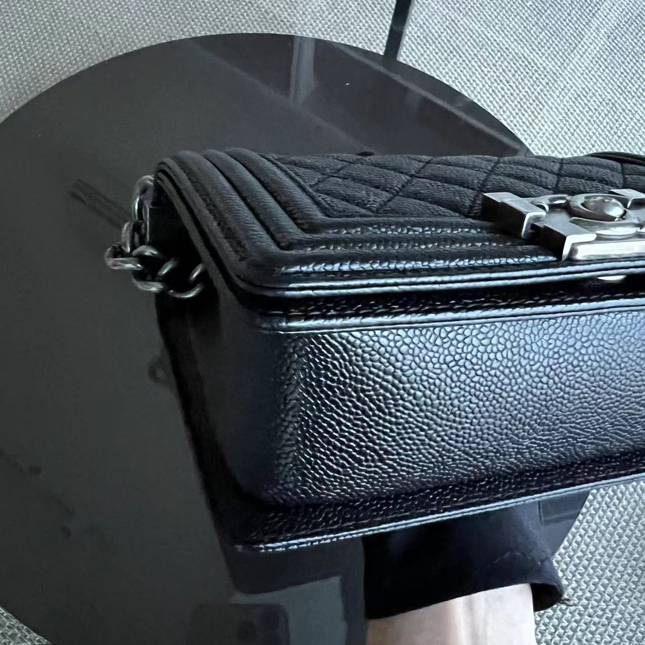 Chanel Boy Small - Caviar Quilted Grained Calfskin Black Ruthenium Silver Hardware Series 19