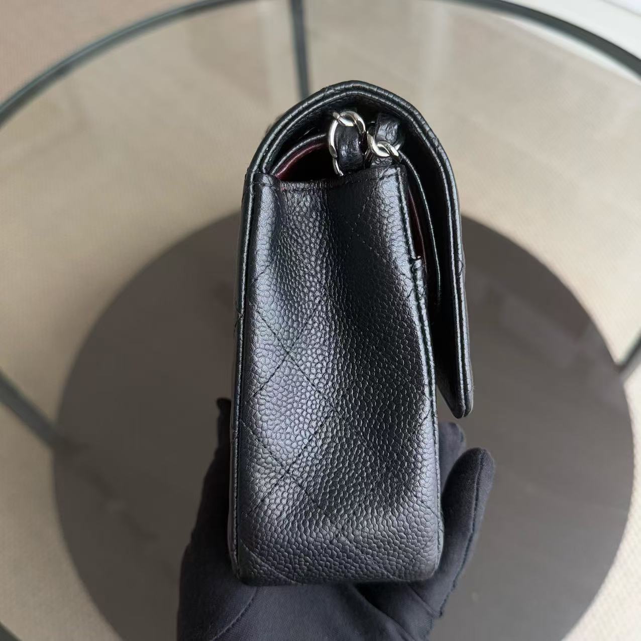 Chanel Classic Flap Medium - Caviar Quilted 25CM Black Silver Hardware Series 18