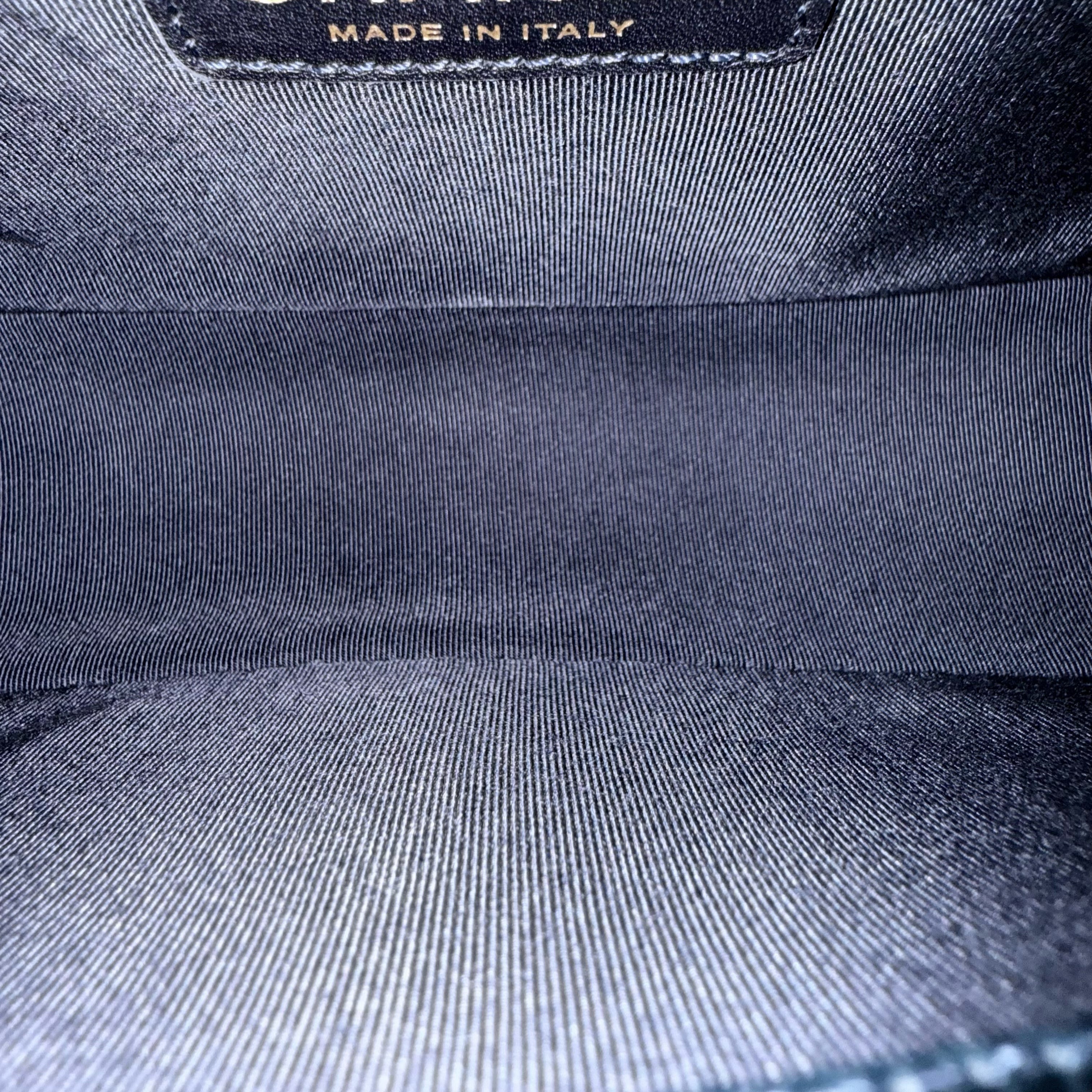 Chanel Boy Medium - Caviar 25CM Quilted Dark Blue Ruthenium Gold Hardware Series 19