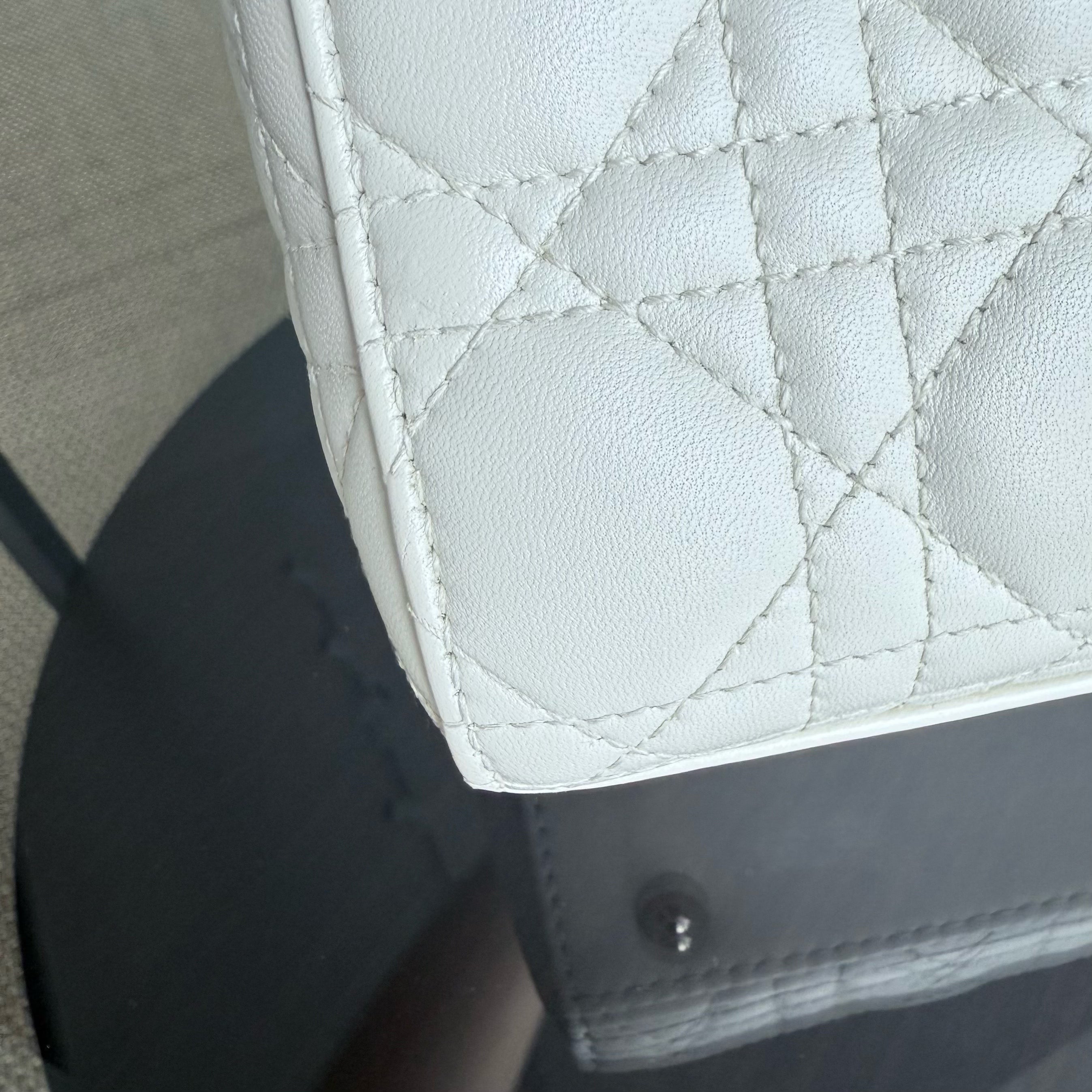 Dior Lady Small ABC - Cannage Lambskin White Gold Hardware MyABC