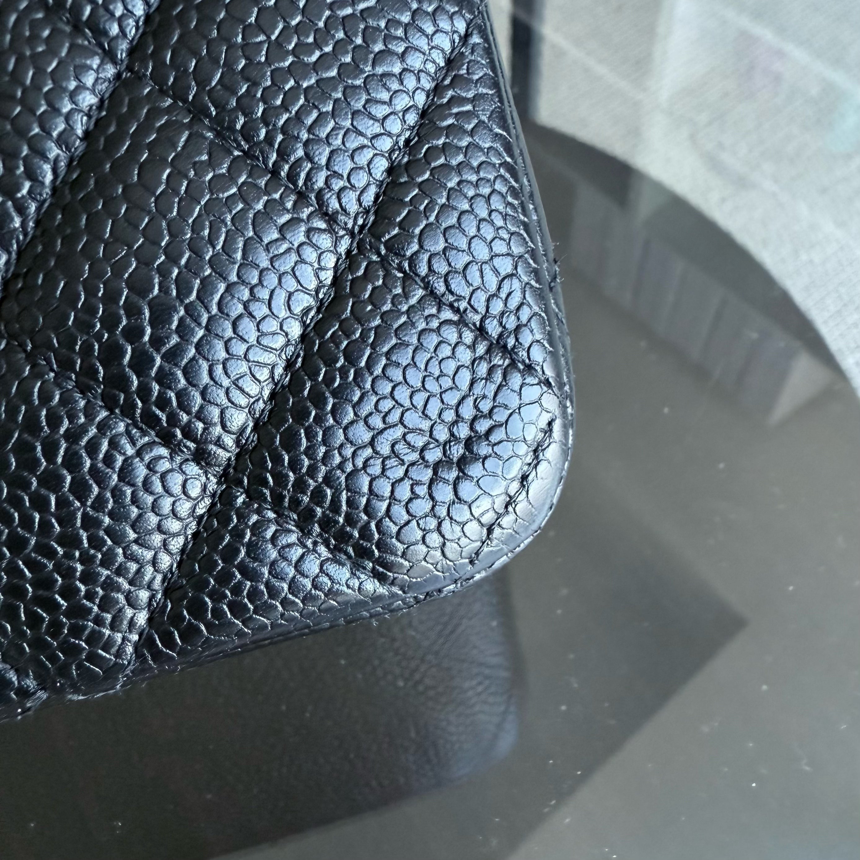 Chanel Classic Flap Medium - Caviar 25CM Quilted Black Gold Hardware Series 15