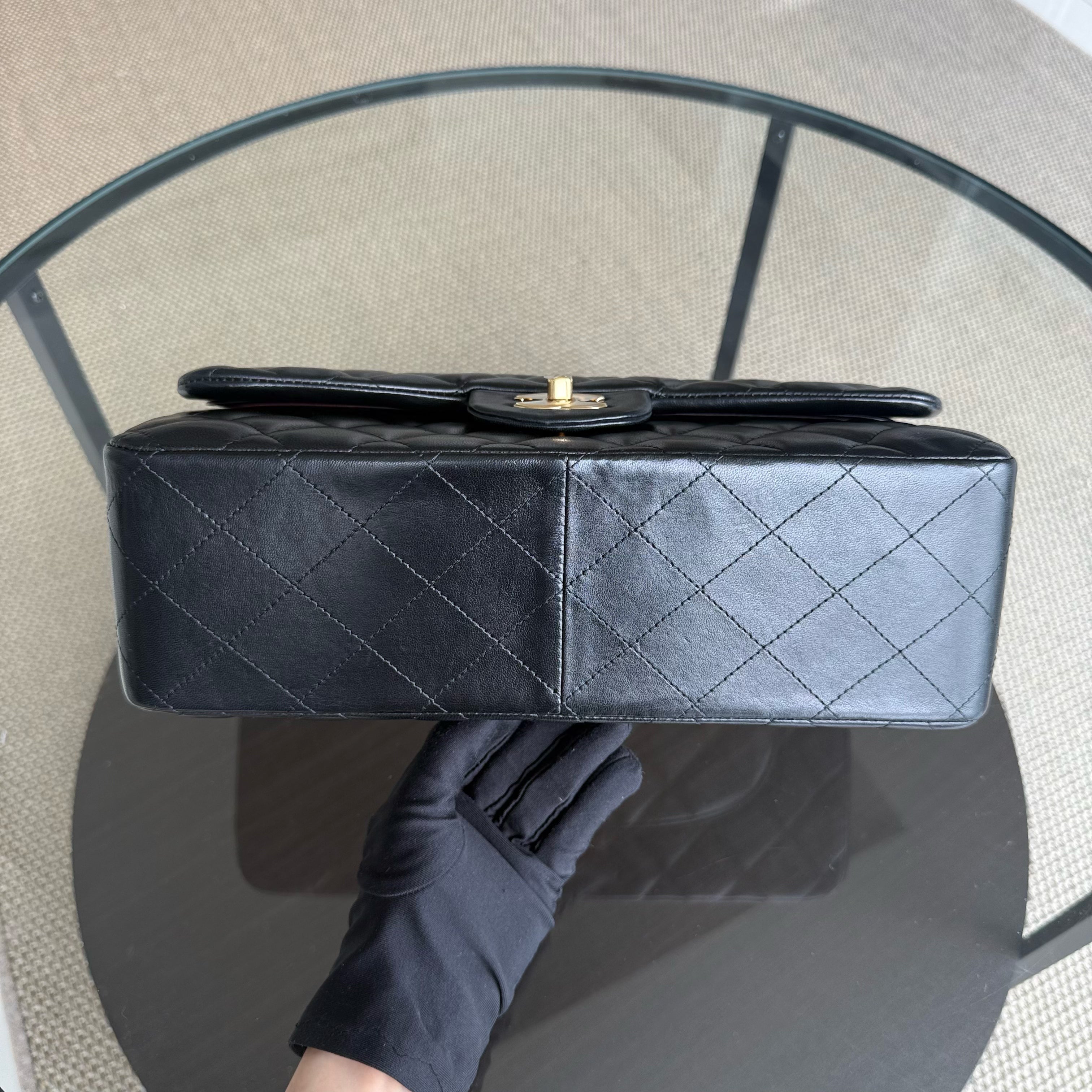 Chanel Classic Flap Jumbo - Double Flap Lambskin 30CM Quilted Lambskin Black Gold Hardware Series 14