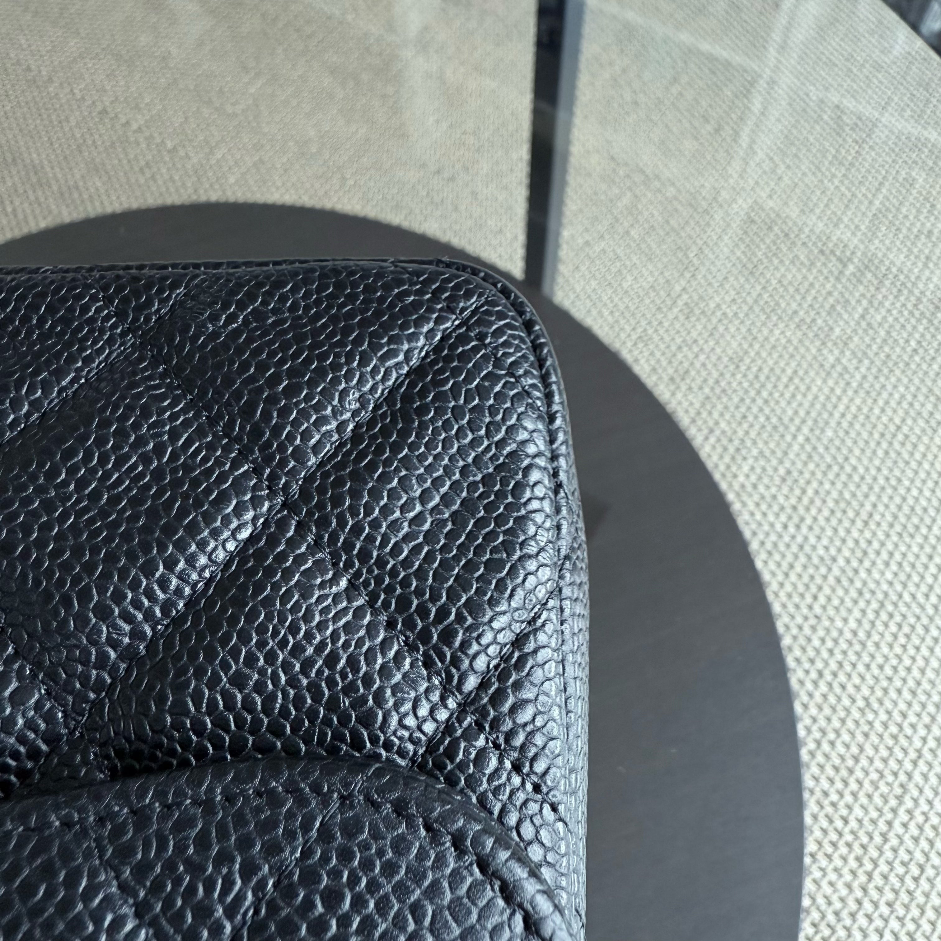 Chanel Classic Flap Jumbo - Double Flap Caviar 30CM Quilted Black Silver Hardware Series 16