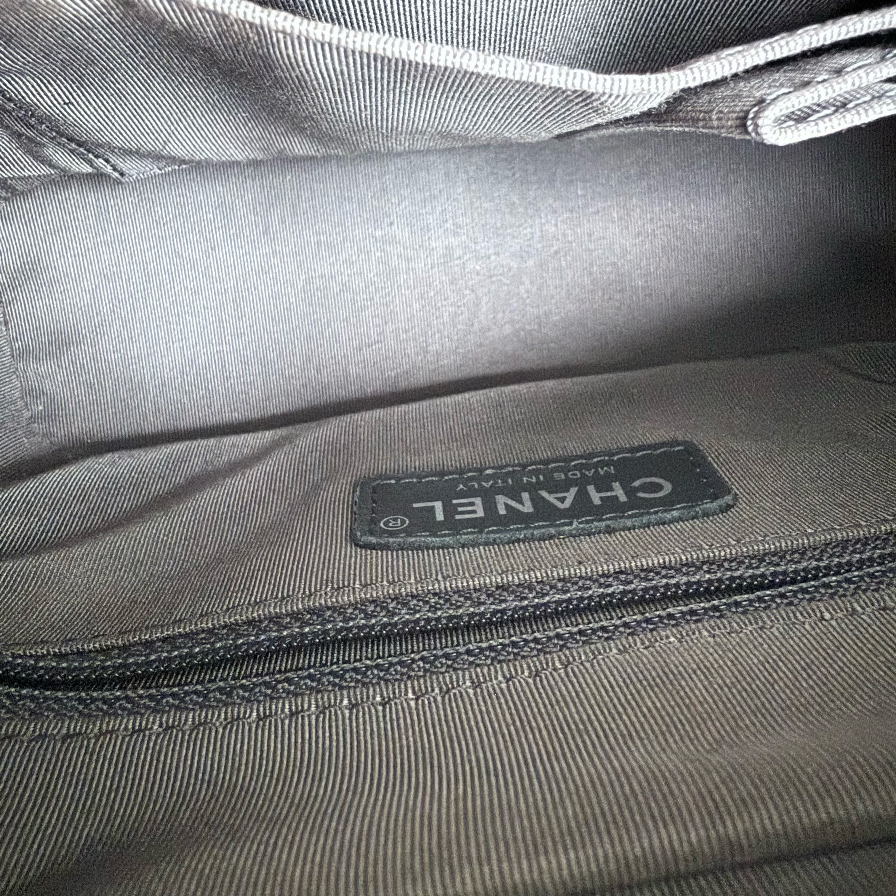 Chanel Gabrielle Small - Caviar Chevron Dark Brown Two-tone Gold Hardware Series 26