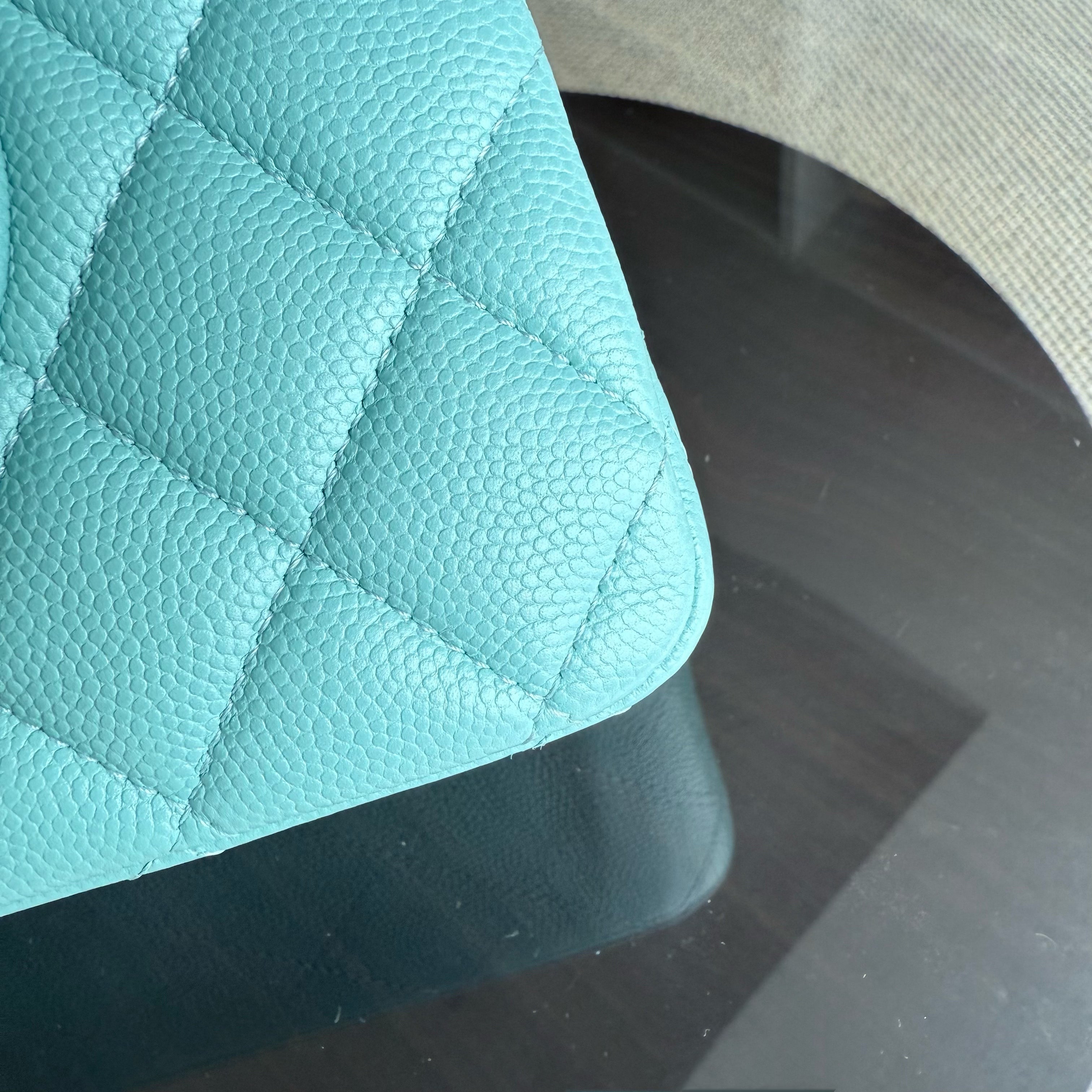 Chanel Classic Flap Medium - Caviar 25CM Quilted Light Blue Gold Hardware Series 29