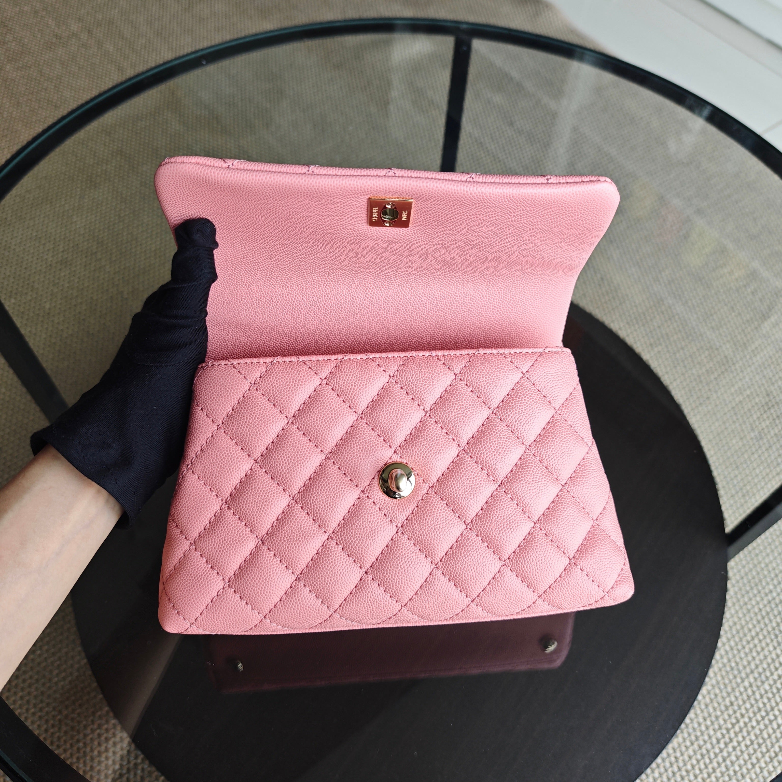 Chanel Coco Handle Small - Caviar Quilted Pink Gold Hardware Series 27