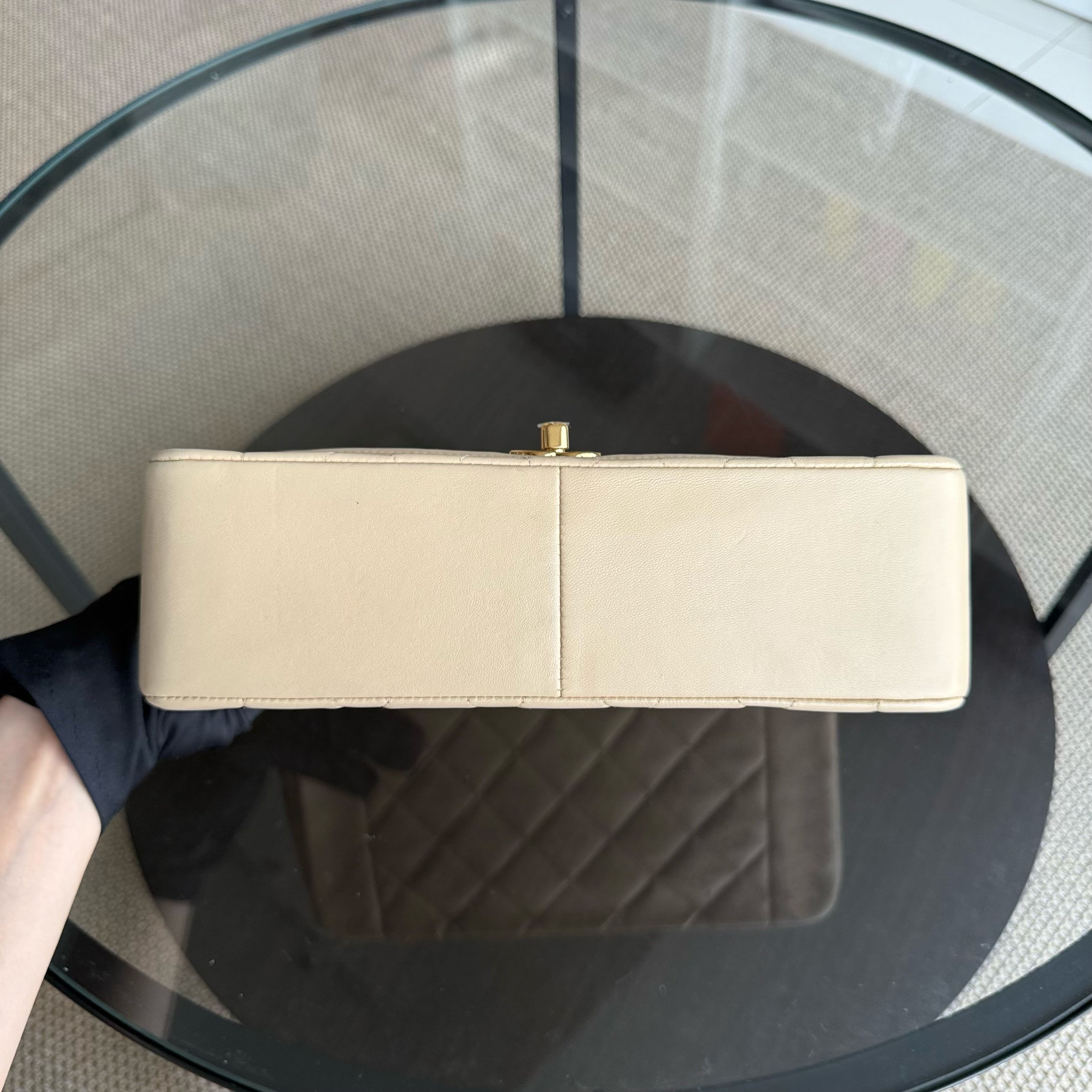 Chanel Diana Medium Vintage - Quilted Lambskin Beige Gold Hardware Series 3