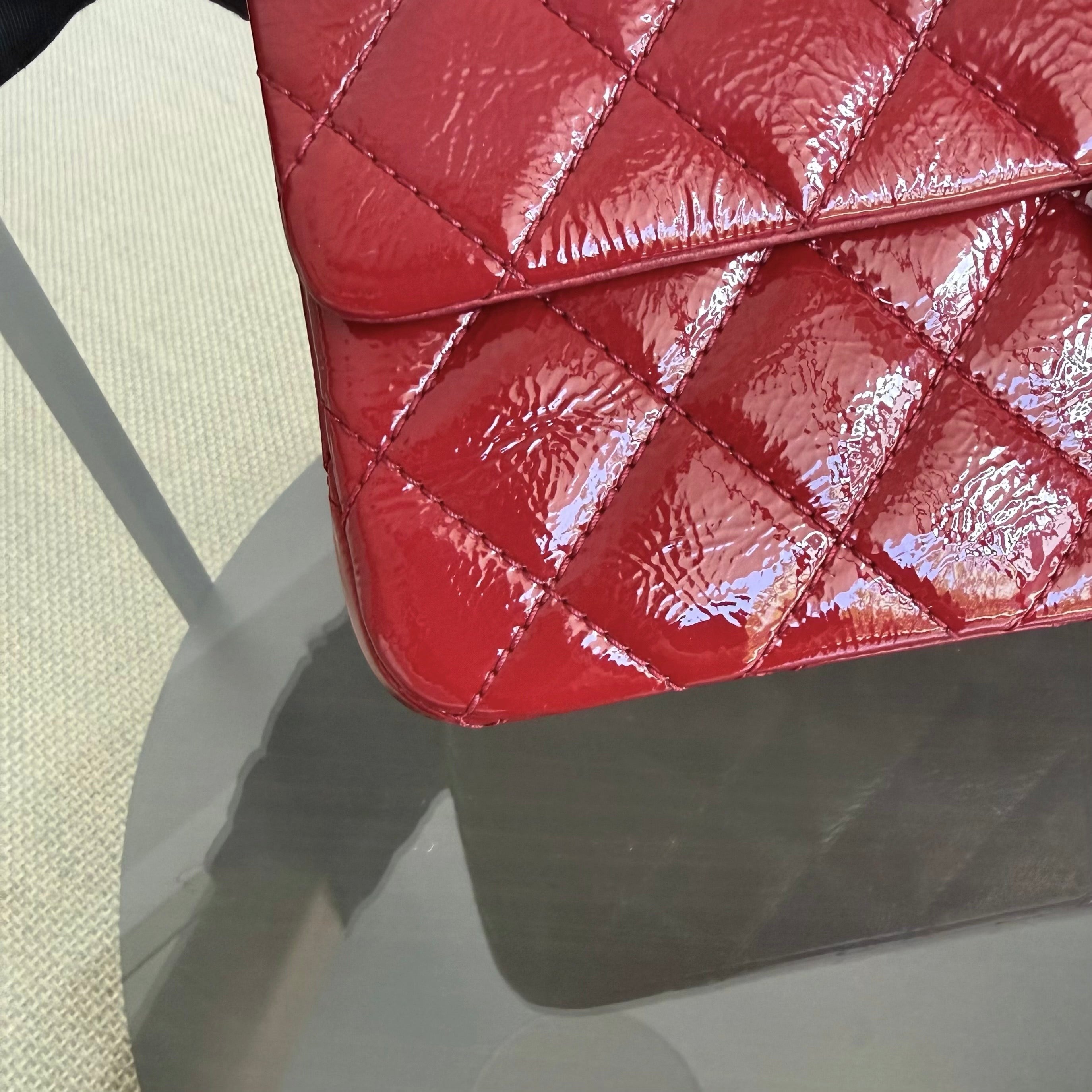 Chanel 2.55 Reissue 227 - Quilted Aged Glazed Calfskin Red Silver Hardware Series 14
