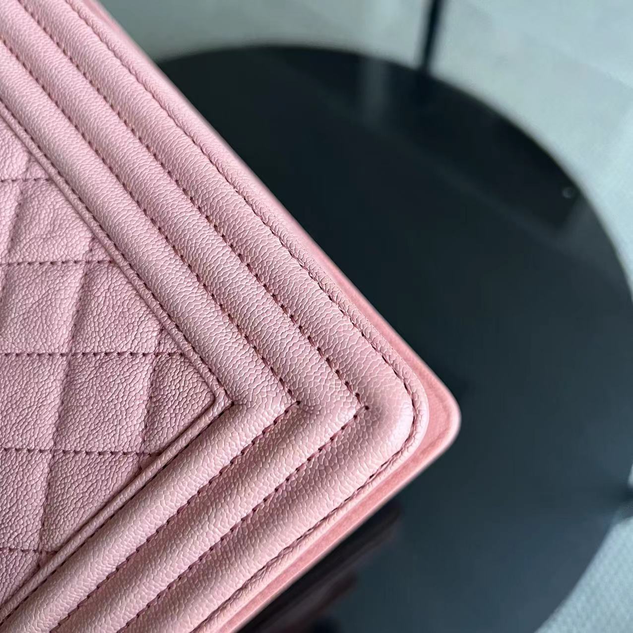 Chanel Boy Small - 20CM Caviar Quilted Grained Calfskin Pink Leboy Golden Hardware Series 27