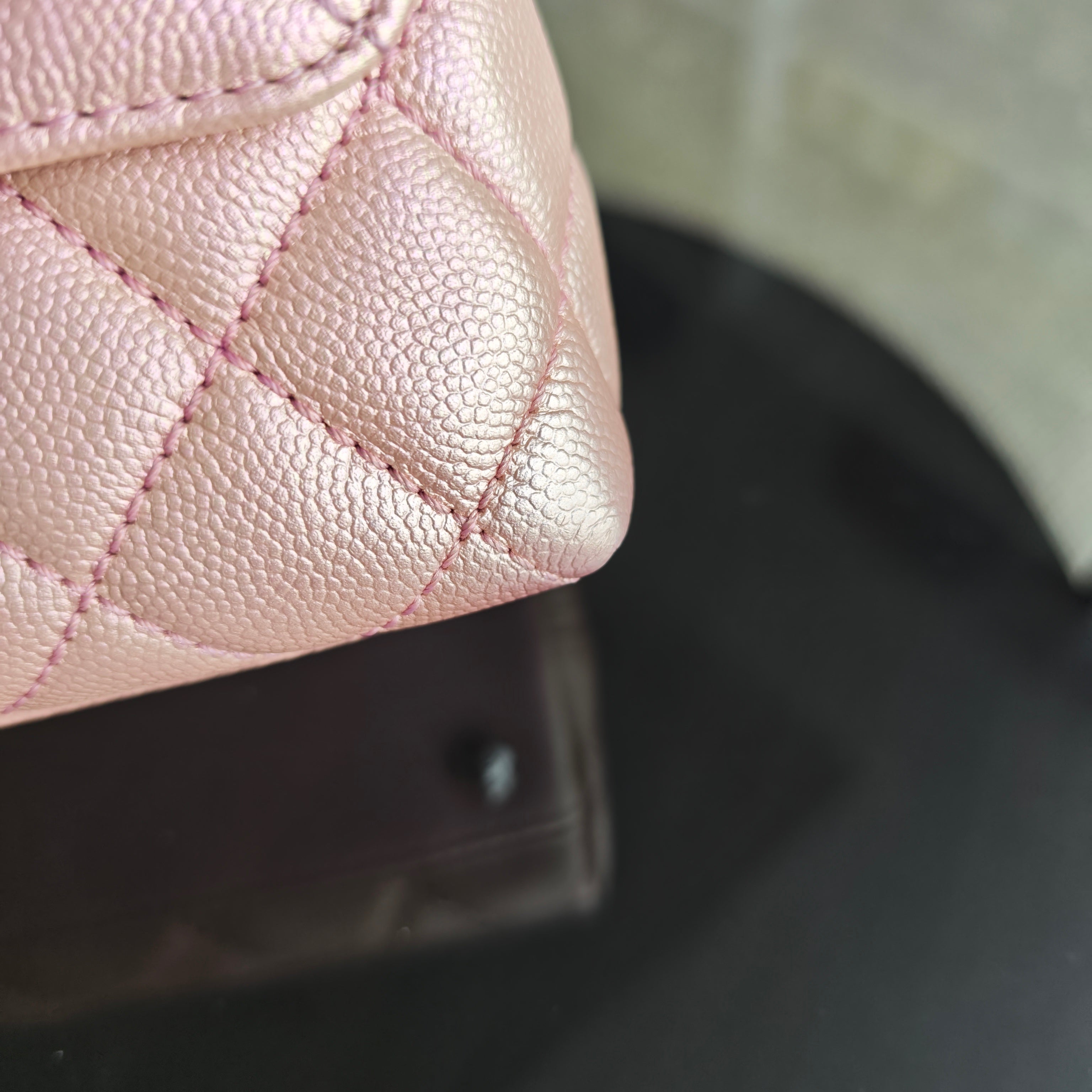 Chanel Coco Handle Small - Caviar Quilted Irridescent Pink Gold Hardware Microchip