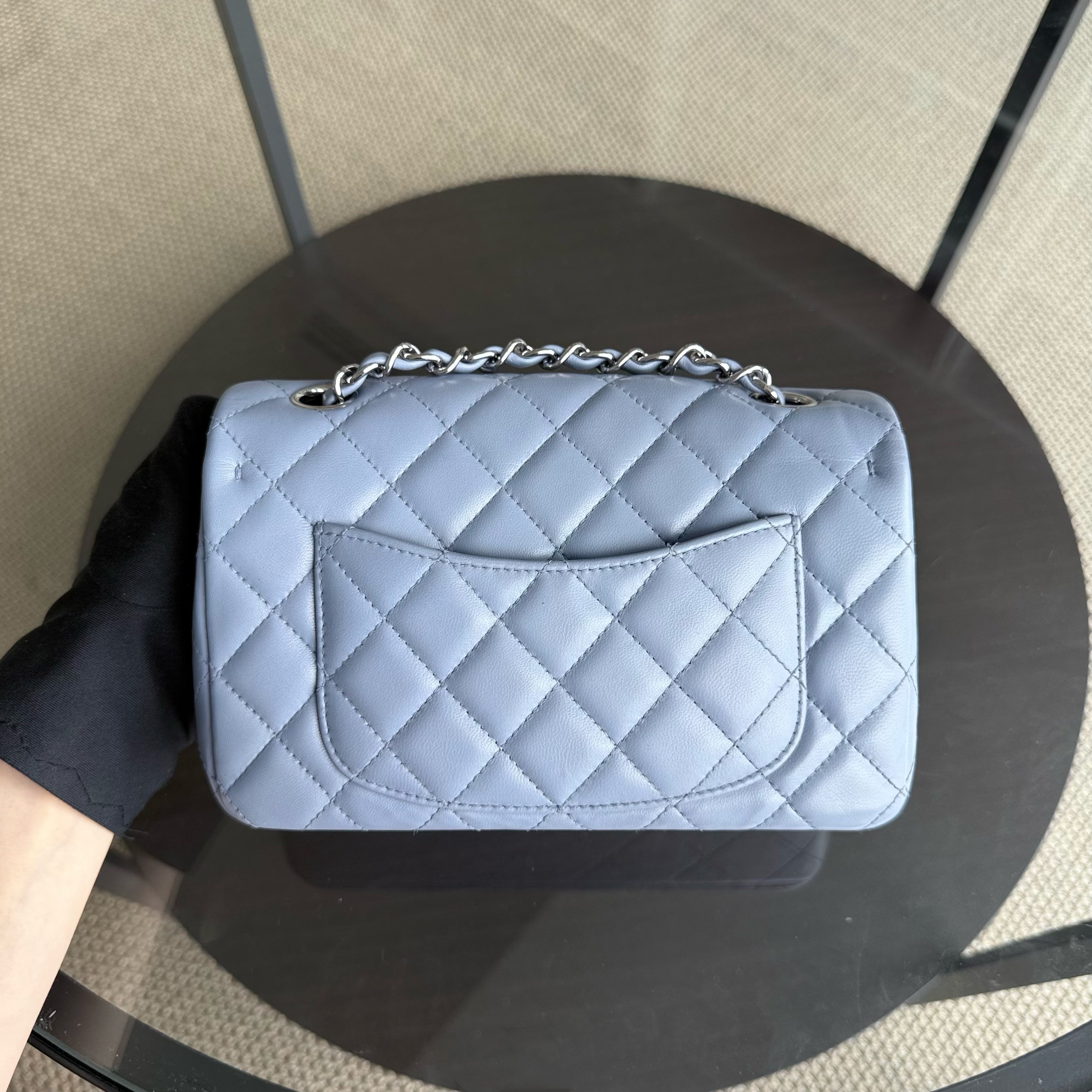 Chanel Classic Flap Mini - 20CM Quilted Lambskin Blue Silver Hardware Series 16