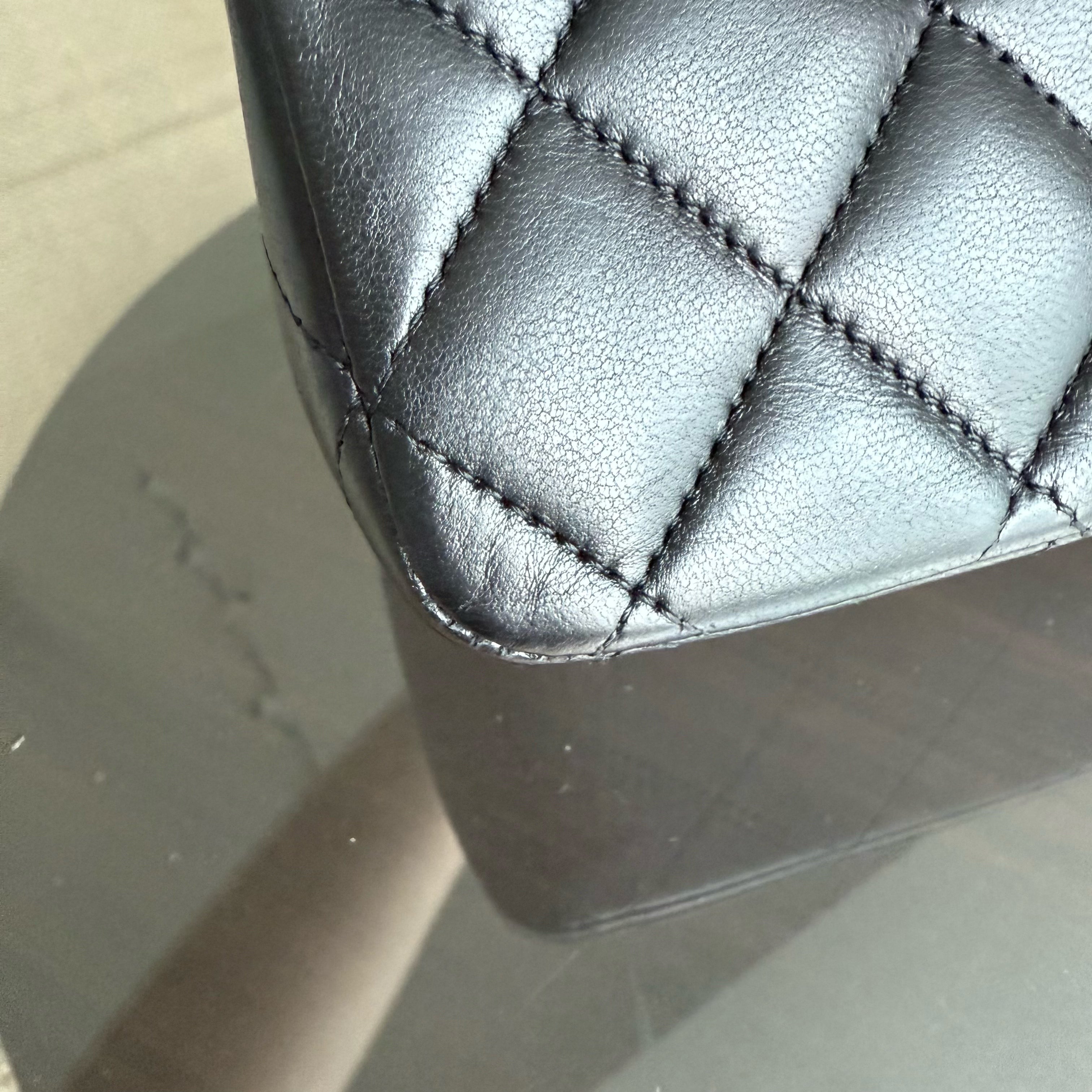 Chanel Classic Flap Medium - 25CM Quilted Lambskin Black Gold Hardware Series 18