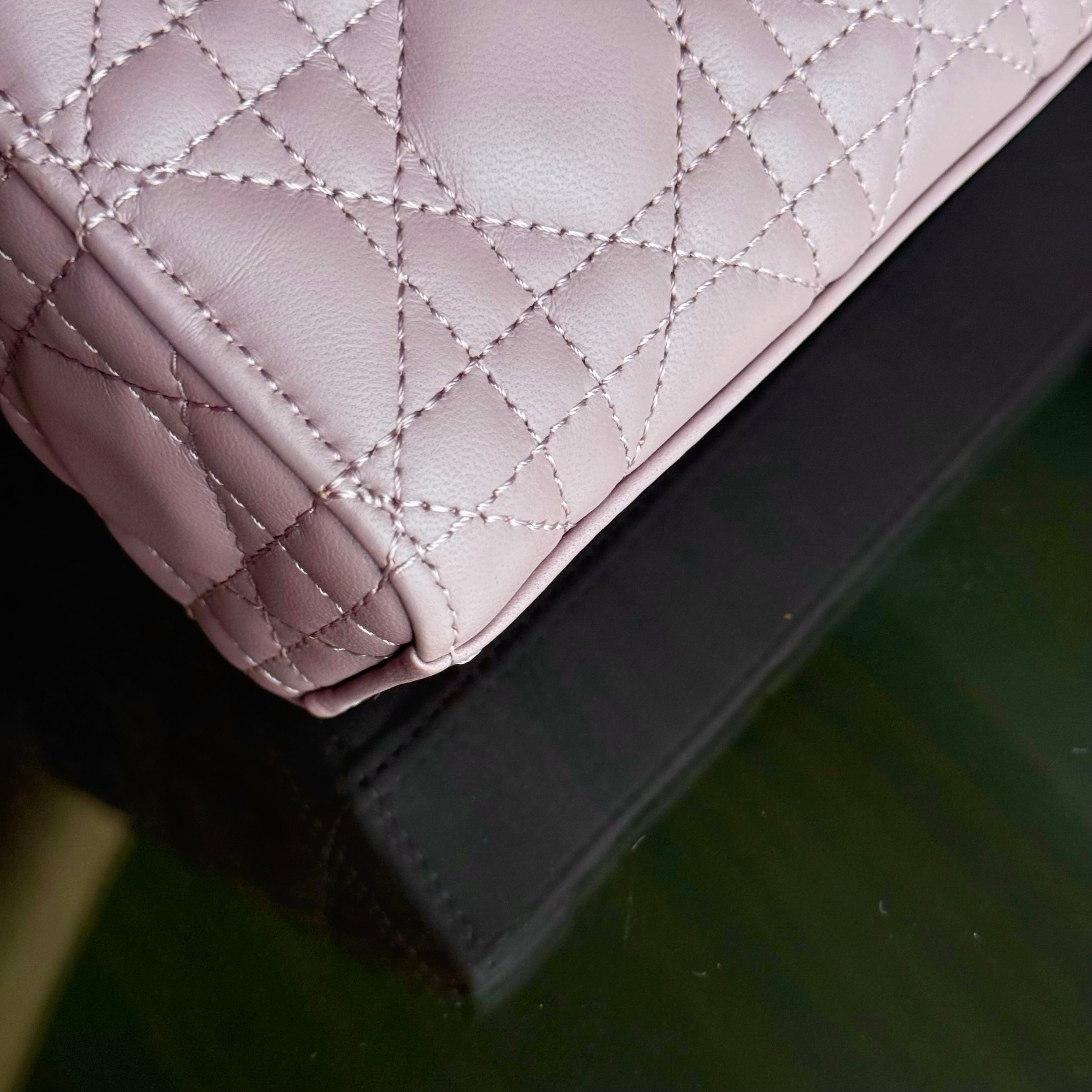Dior D-Joy Medium - Cannage Lambskin Blush Pink Gold Hardware