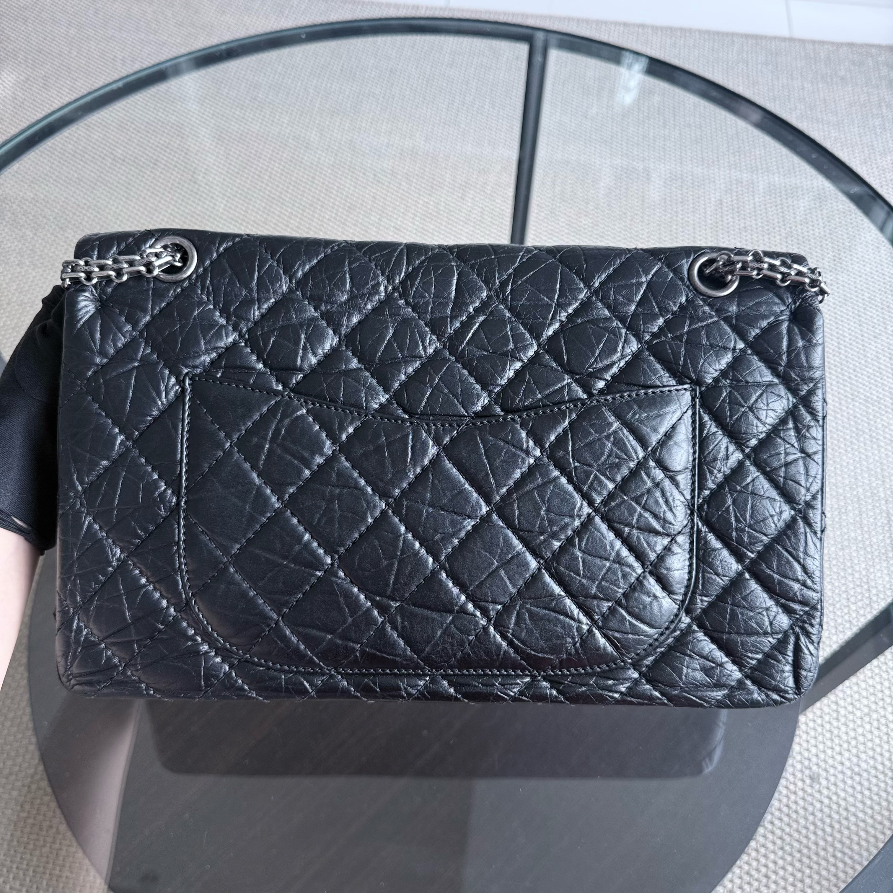Chanel 2.55 Reissue 227 - Quilted Aged Calfskin Black Ruthenium Silver Hardware Series 13