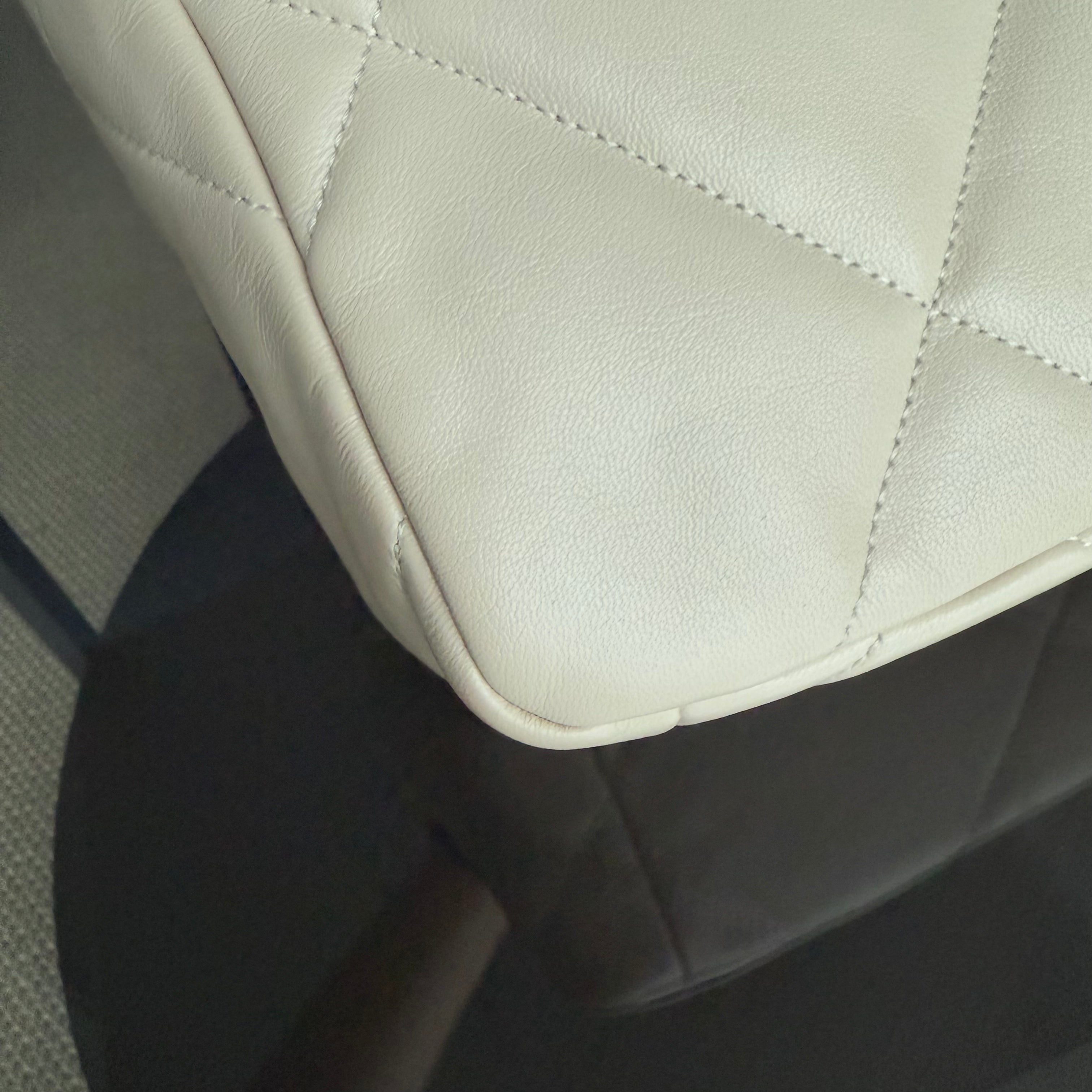 Chanel 19 Bag Small- C19 Quilted Goatskin Light Beige Cream Two-tone Hardware Series 30