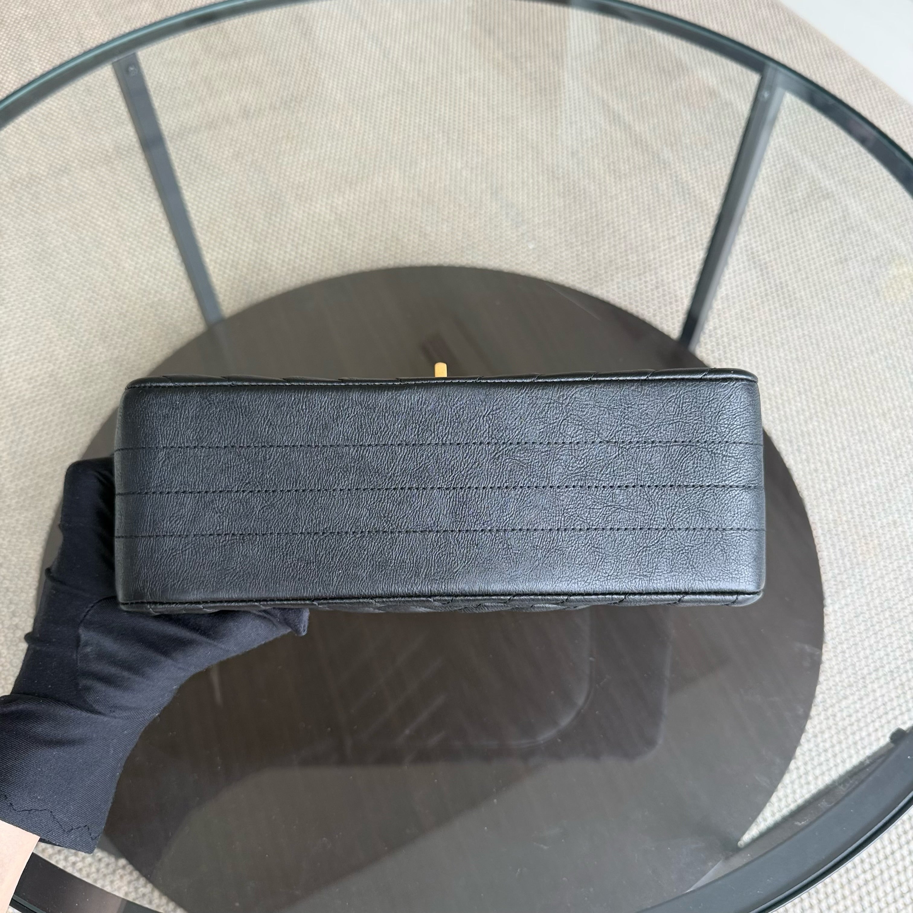 Chanel 2.55 Reissue 225 - 24CM Caviar Grained Calfskin Quilted Black Chevron Gold Hardware Series 27