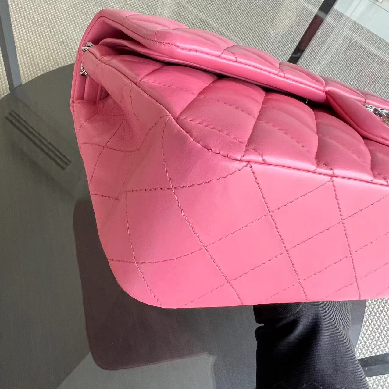 Quilted Lambskin Sakura Pink Silver Hardware Series 16