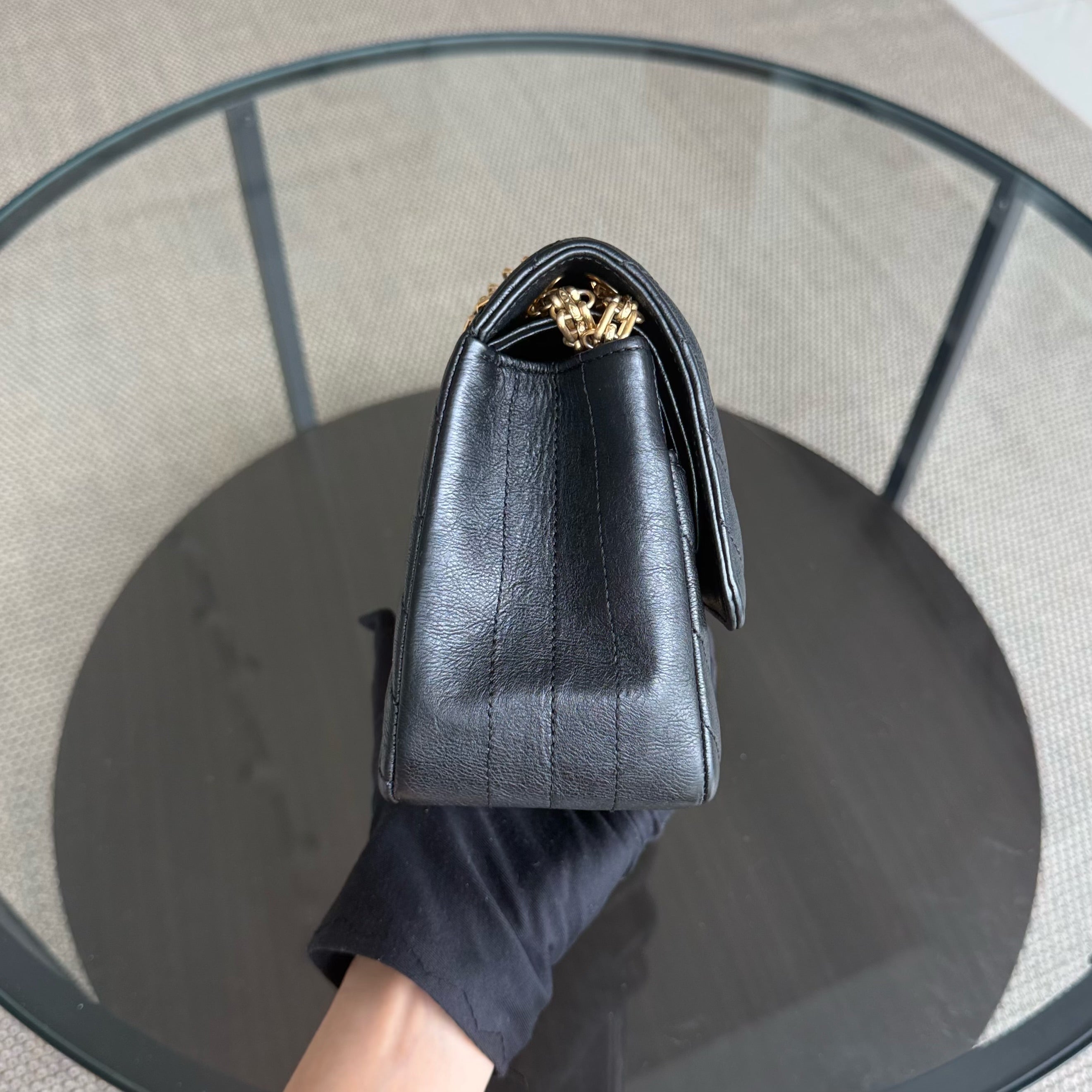 Chanel 2.55 Reissue 225 - 24CM Caviar Grained Calfskin Quilted Black Chevron Gold Hardware Series 27