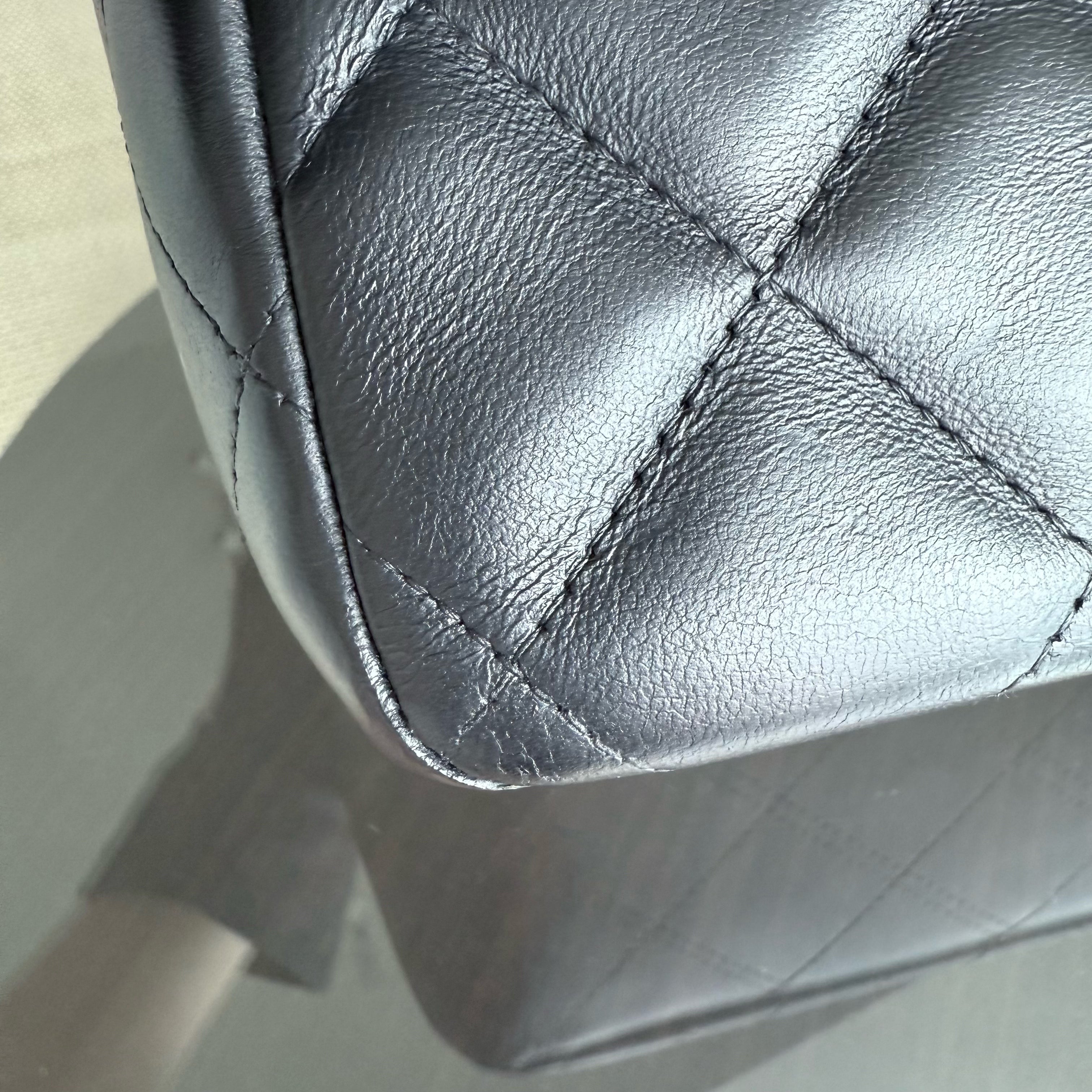 Chanel Classic Flap Jumbo - Double Flap 30CM Quilted Black Silver Hardware Series 19