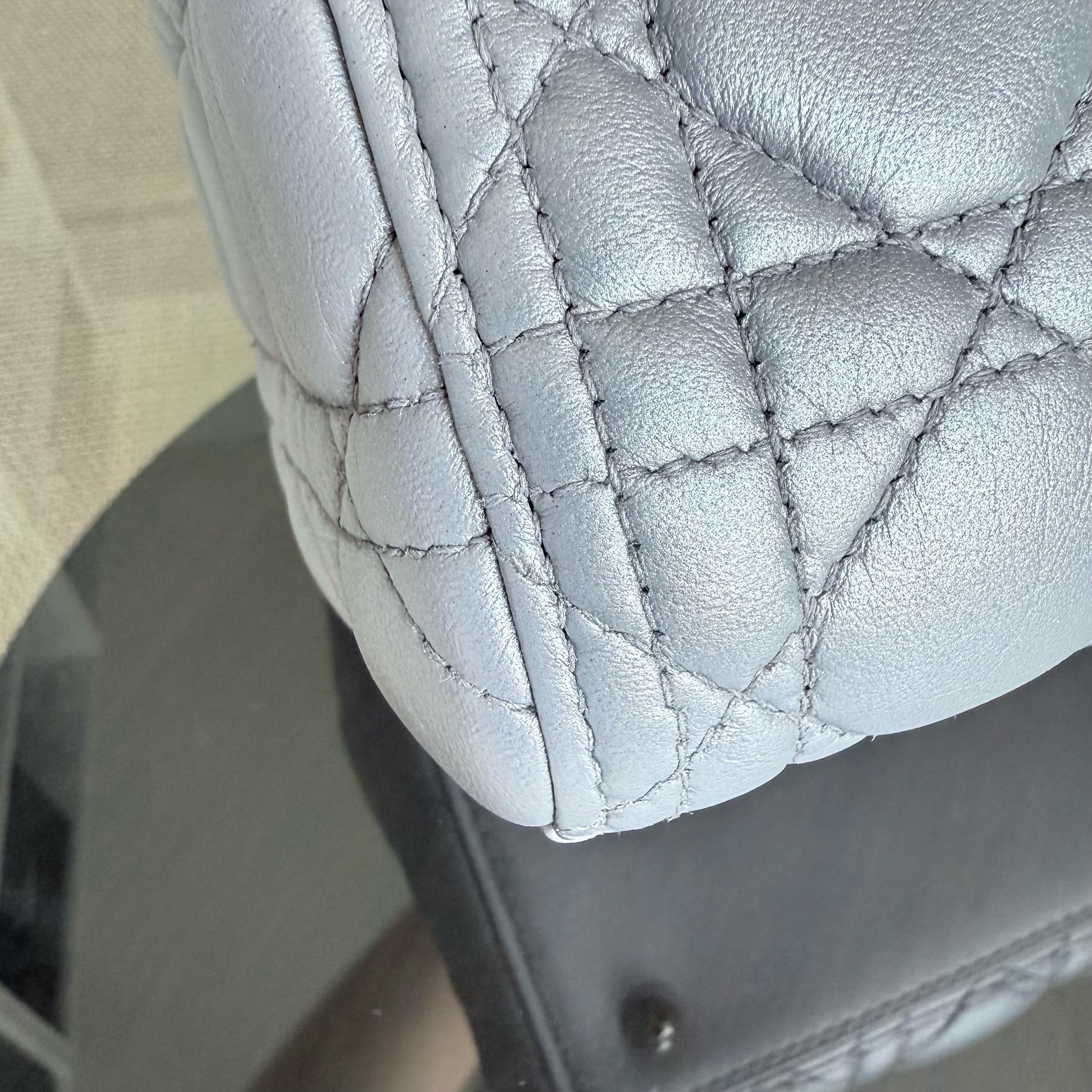 Dior Lady Medium - Cannage Lambskin Silver Gold Hardware