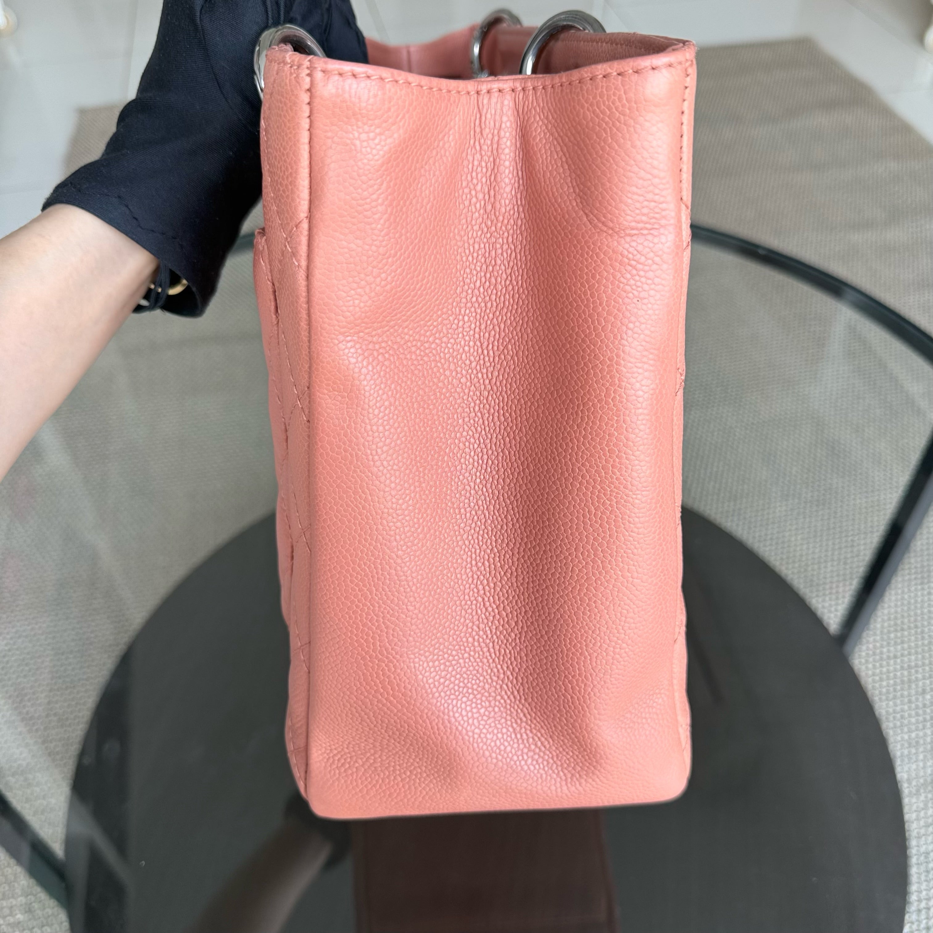 Chanel GST Grand Shopping Tote - Caviar Quilted Grained Calfskin Cinnamon Silver Hardware Series 11