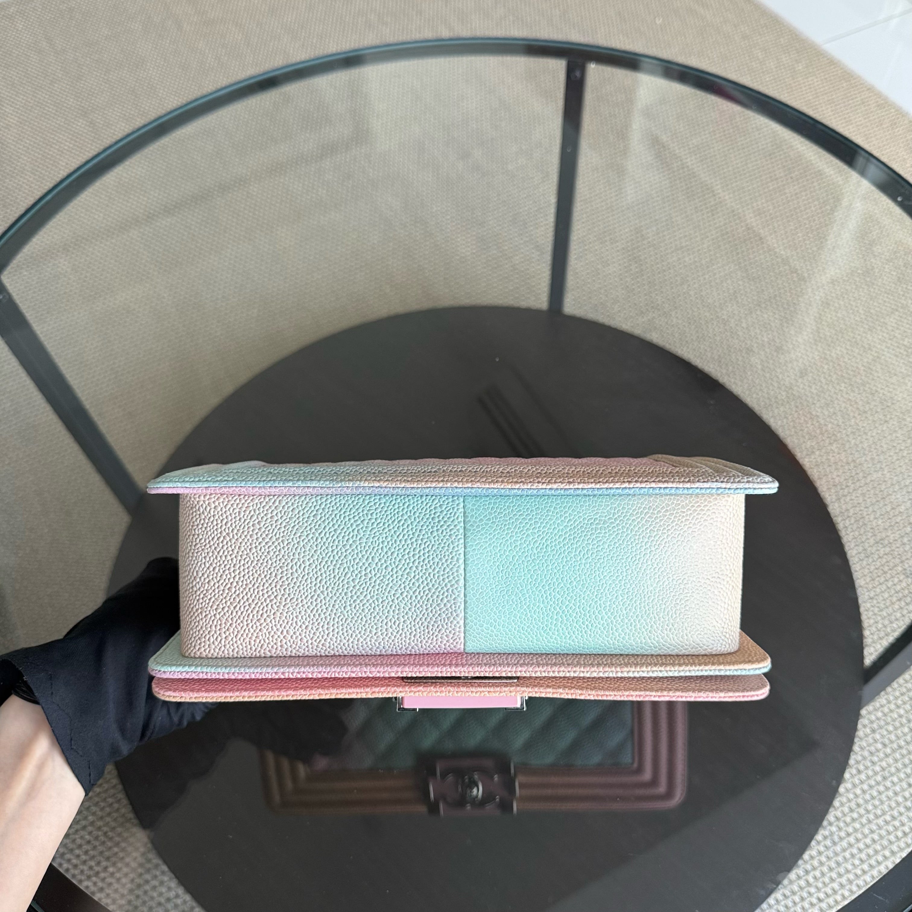 Chanel Boy Medium - Caviar 25CM Quilted Grained Calfskin Rainbow Limited Edition Series 25