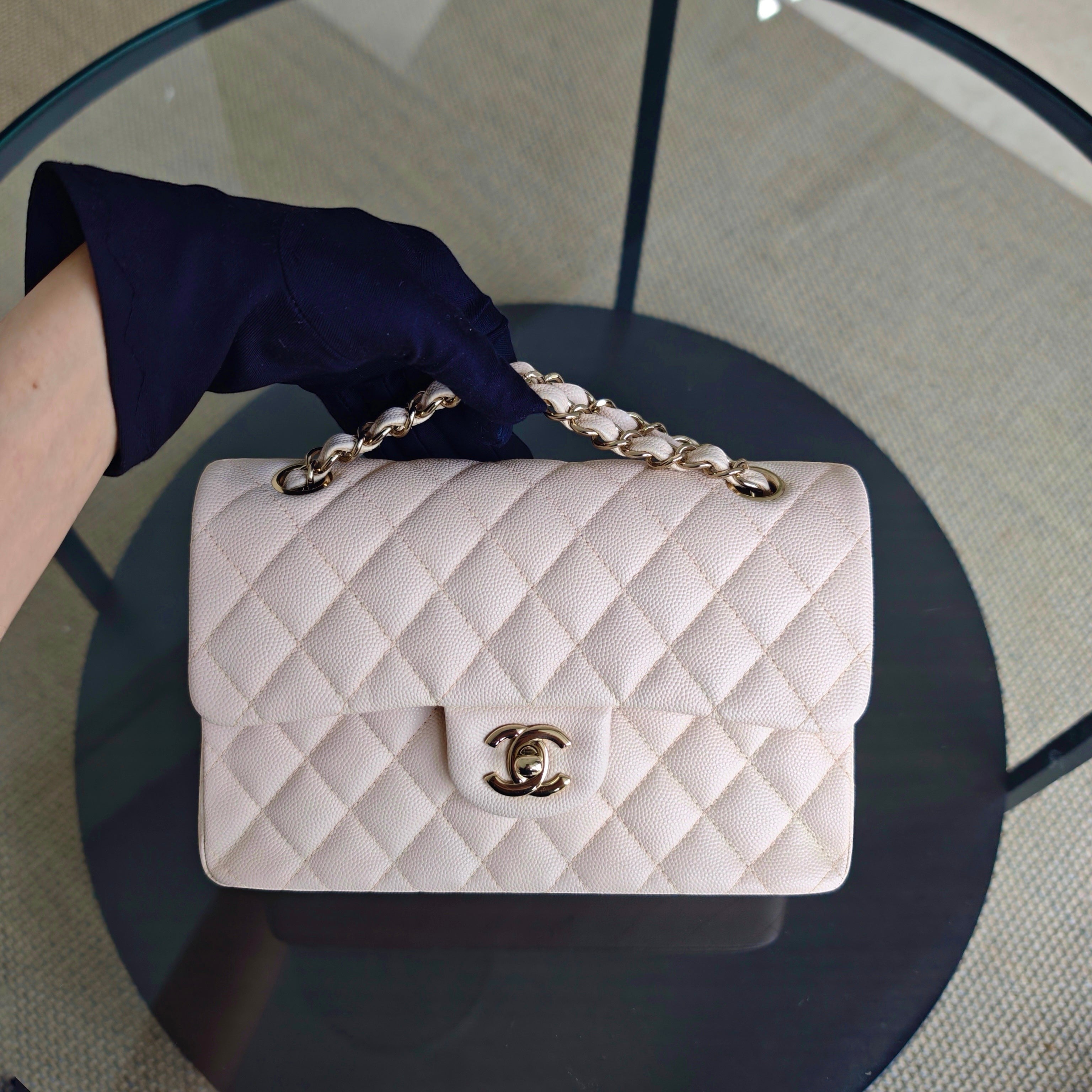 Chanel Classic Flap Small - Caviar 23CM Quilted Light Pink Light Gold Hardware Series 29
