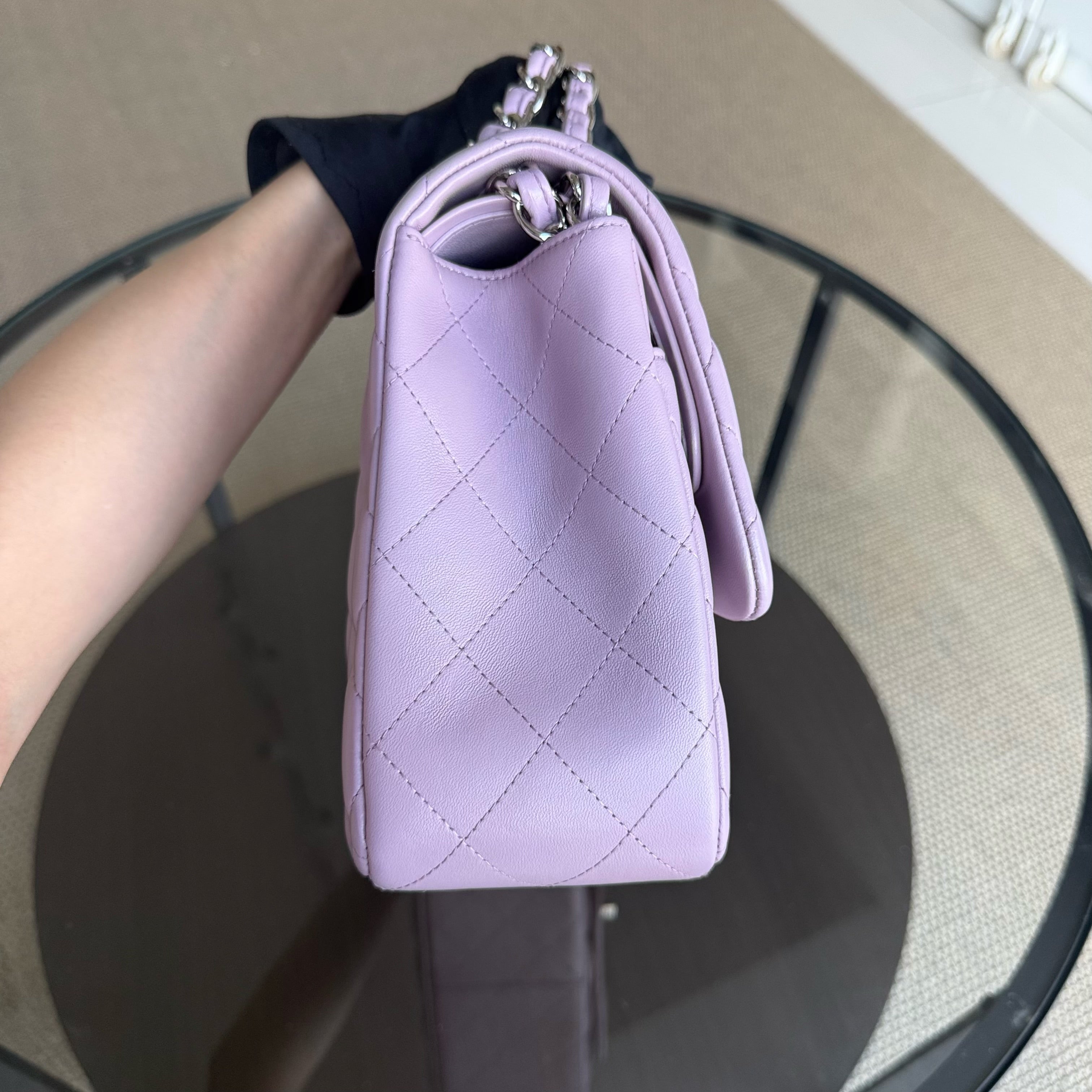 Chanel Classic Flap Jumbo - Double Flap 30CM Quilted Lambskin Light Violet Hardware Series 16