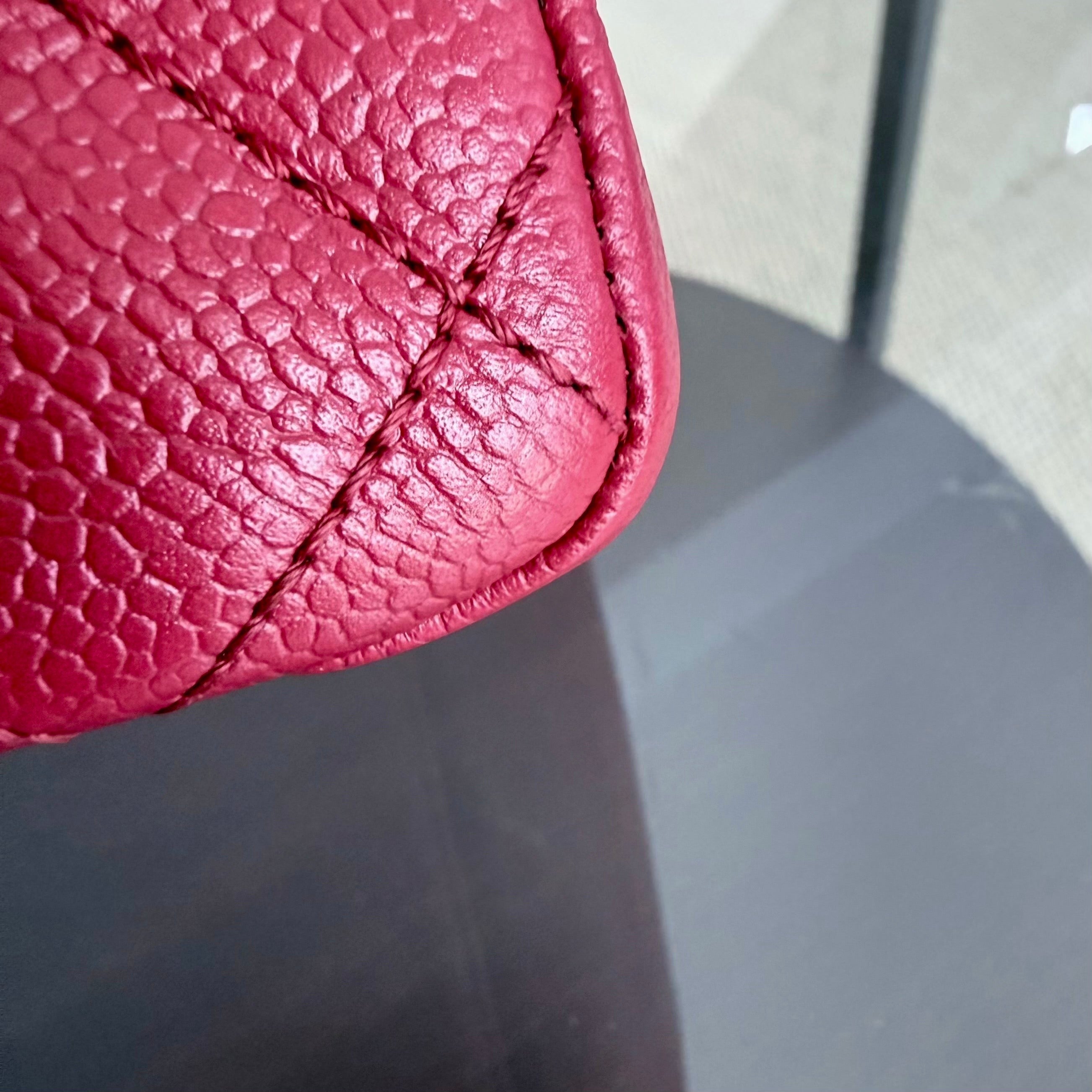 Chanel GST Grand Shopping Tote - Caviar Quilted Red Silver Hardware