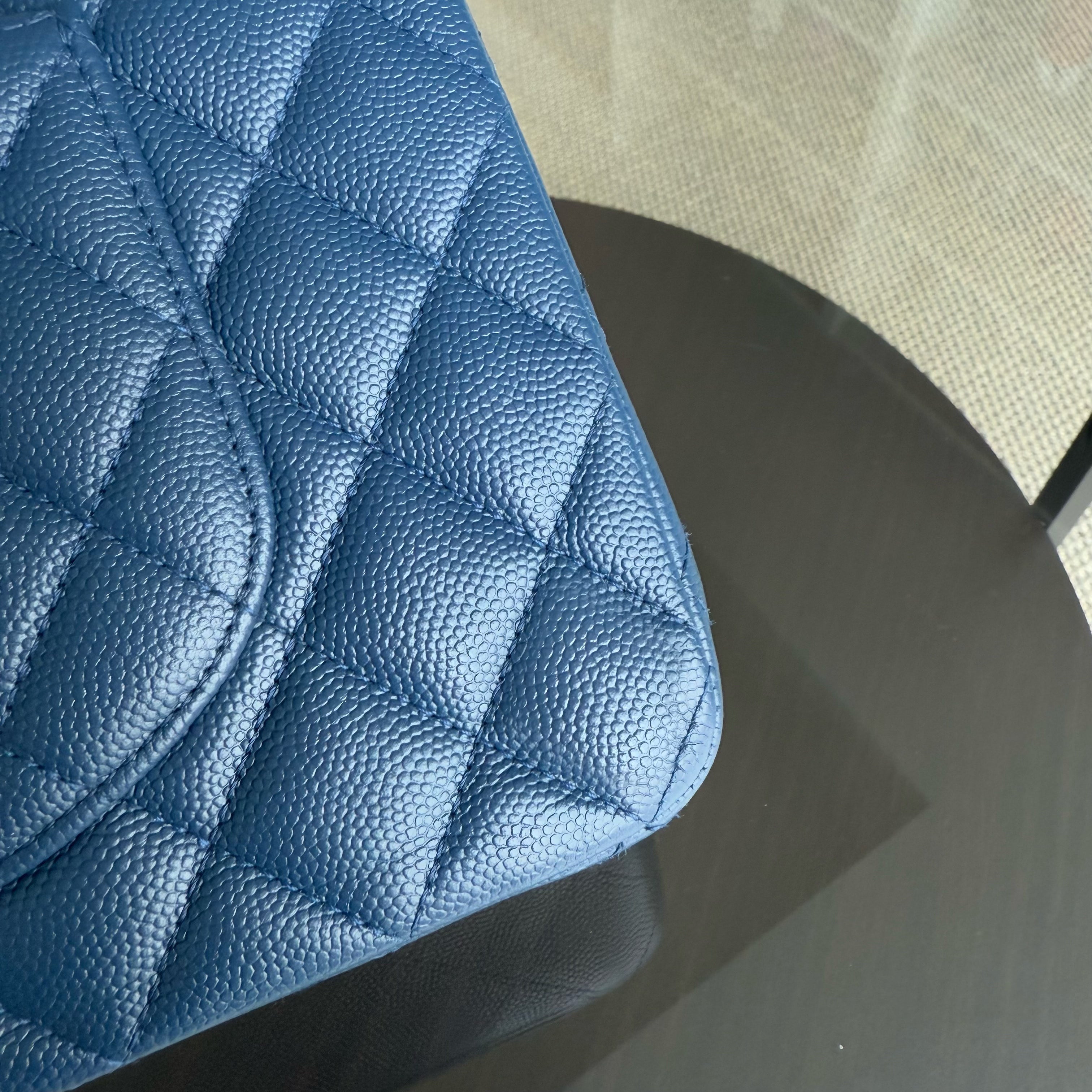 Chanel Classic Flap Medium - Caviar 25CM Quilted Dark Blue Gold Hardware Series 27