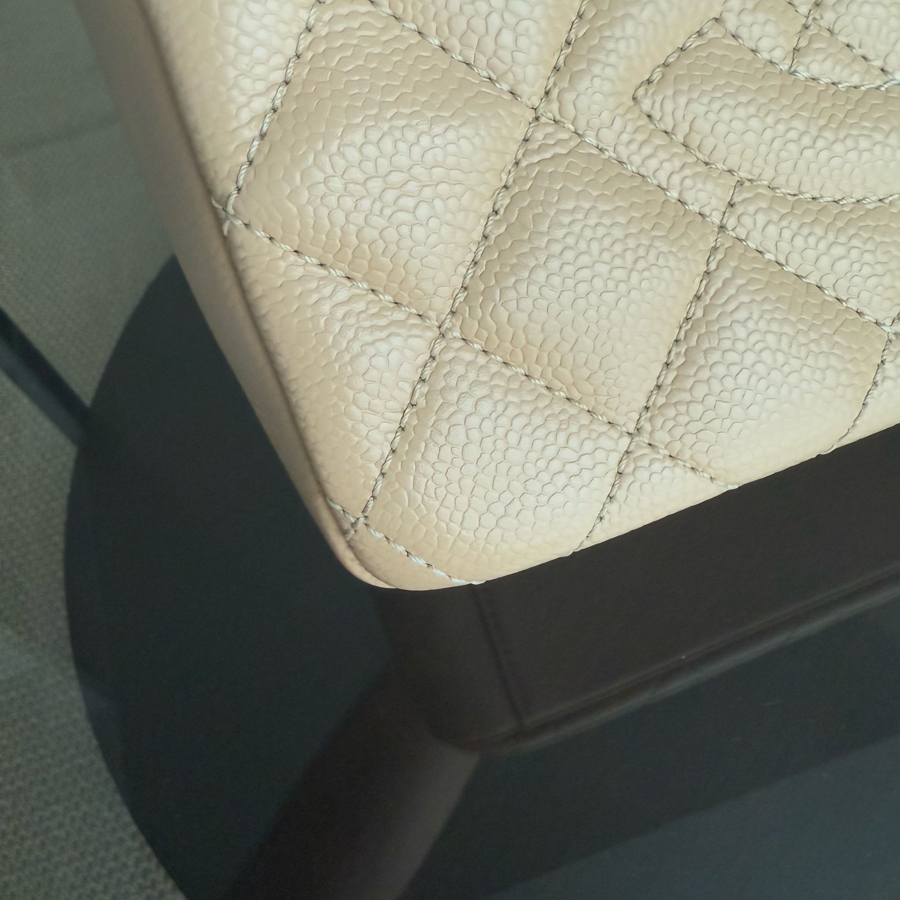 Chanel PST Petite Shopping Tote - Caviar Quilted Beige Gold Hardware